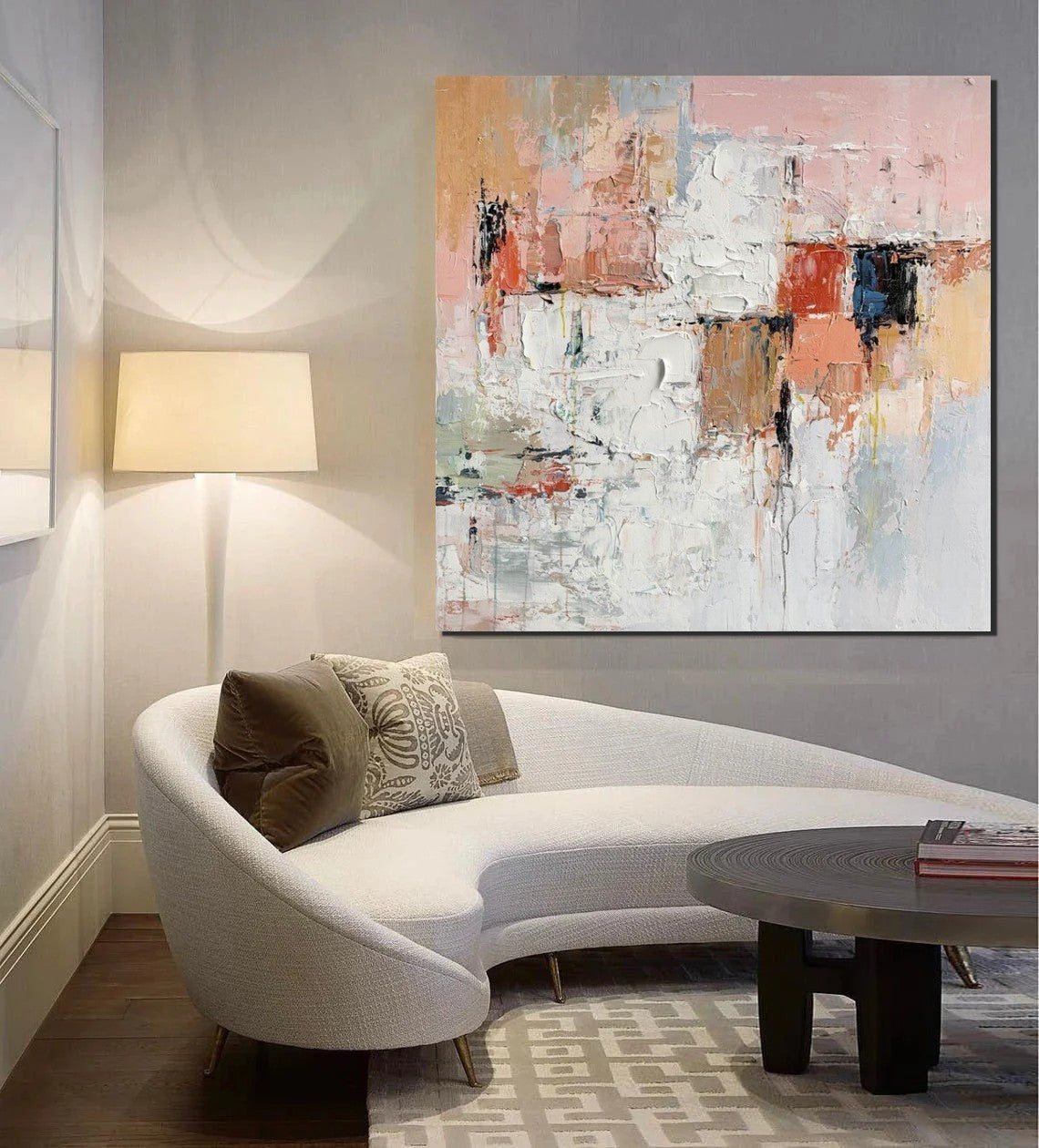 Extra Large Hand Painted Abstract Canvas Wall Art - Modern Bedroom Decor Painting - Perfect for Living Room, Office & Home Interior Design