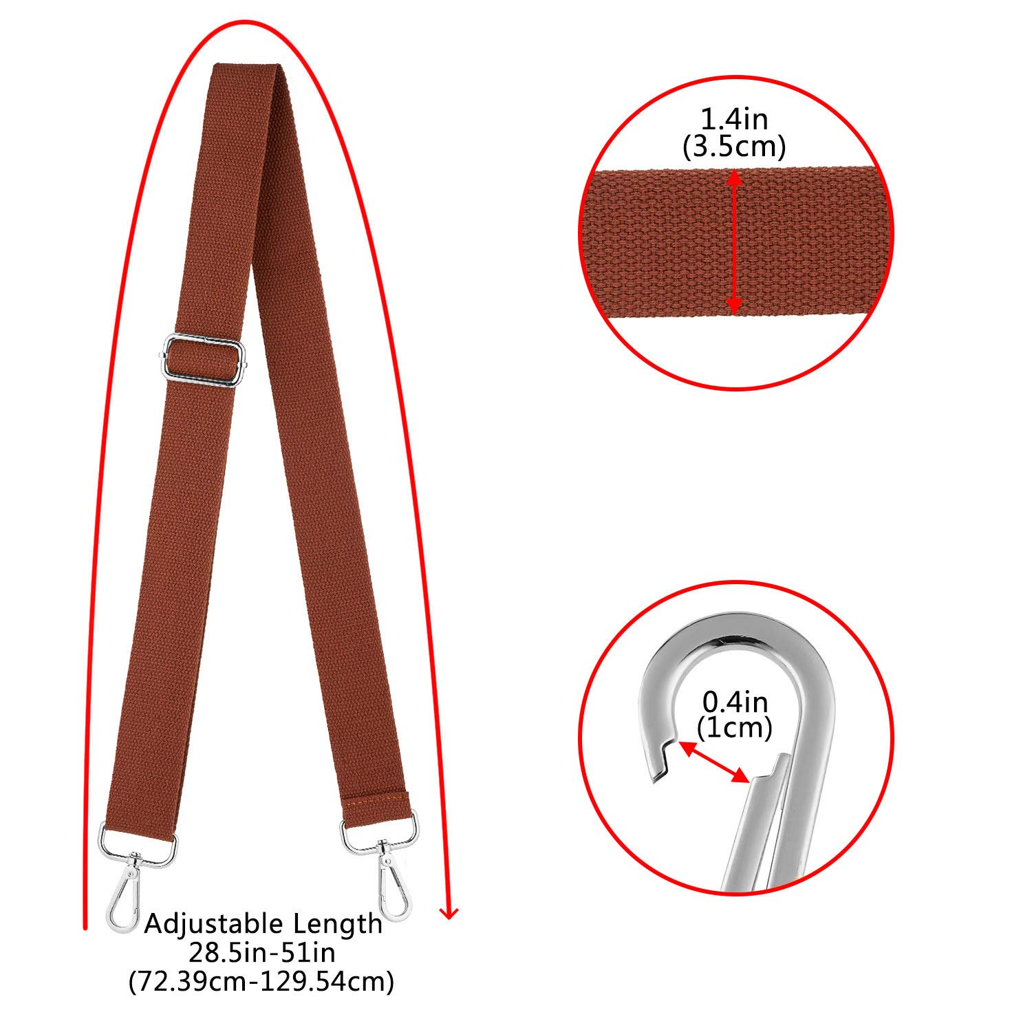 Adjustable Wide Shoulder Purse Strap Replacement - Durable Canvas Crossbody Handbag for Women - Perfect for Travel, Shopping & Everyday Use