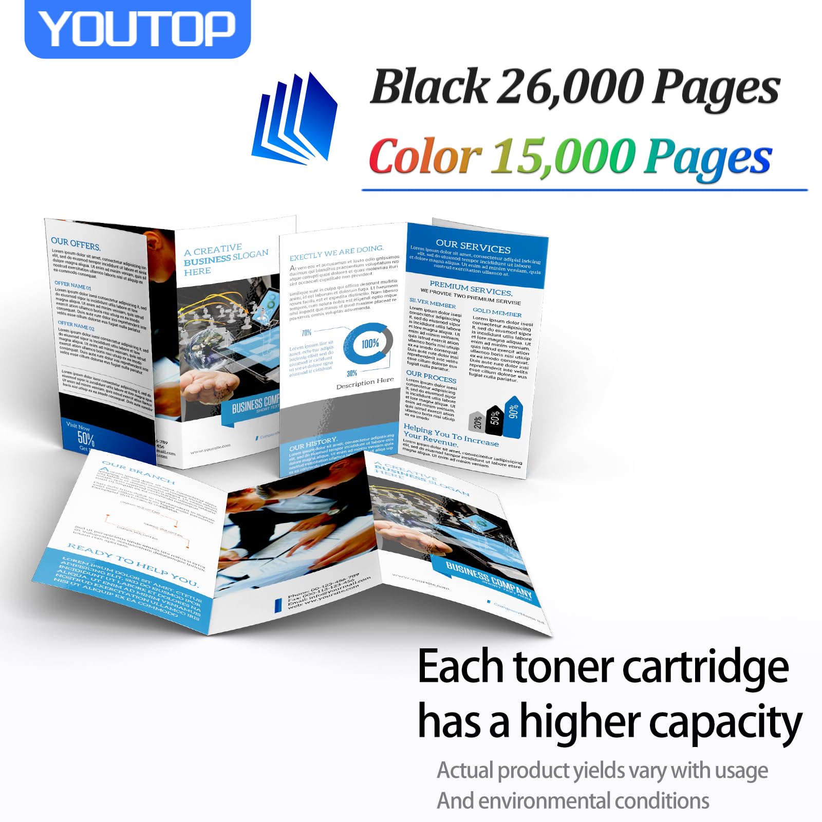 4PK High-Yield C8030 Toner Cartridge Replacement (006R01697, 006R01698, 006R01699, 006R01700) Compatible with Xerox AltaLink C8030/C8035/C8045/C8055/C8070 Printers - Ideal for Office & Home Printing Needs