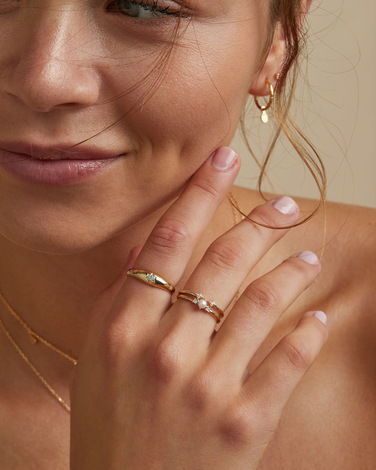 18K Gold Vermeil Wish Ring for Women - Elegant Stackable Dainty Jewelry Gift for Her - Perfect for Birthdays, Anniversaries & Special Occasions