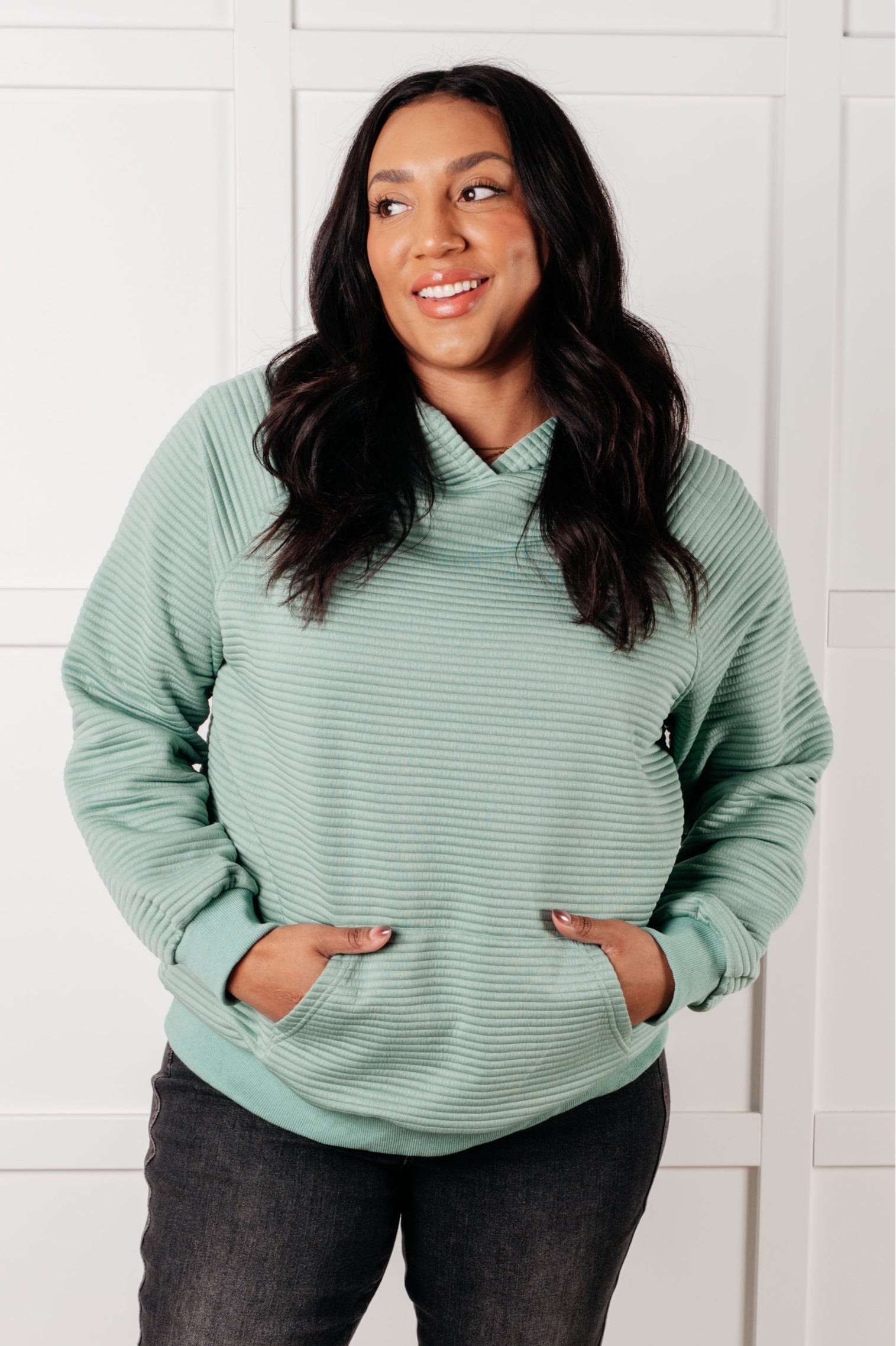 Green Crosswalk Textured Hoodie for Men & Women - Stylish Streetwear for Urban Fashion & Casual Outfits