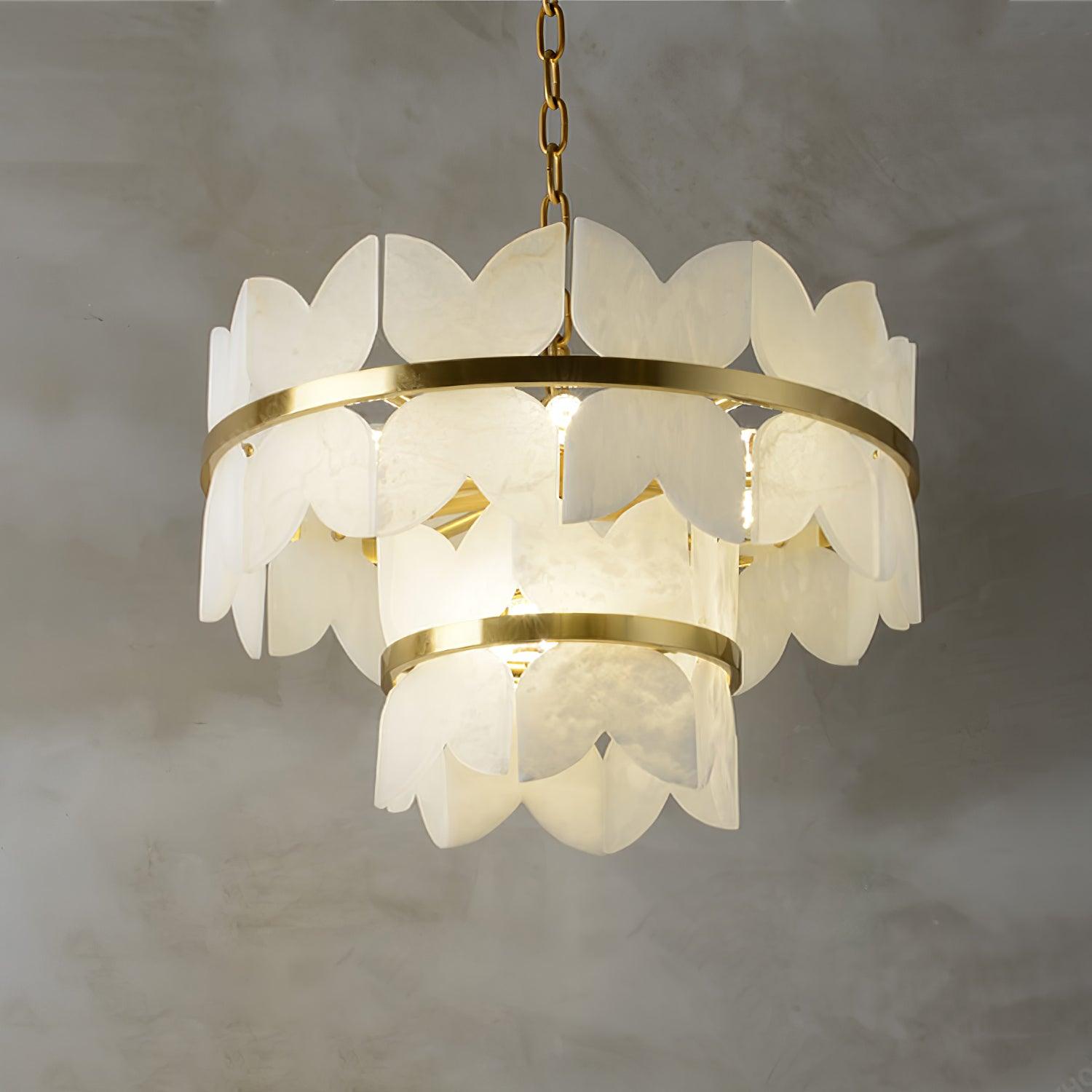 Alabaster Cloudscape Chandelier - Modern Crystal Ceiling Light Fixture for Dining Room, Living Room & Bedroom - Elegant Home Decor Lighting