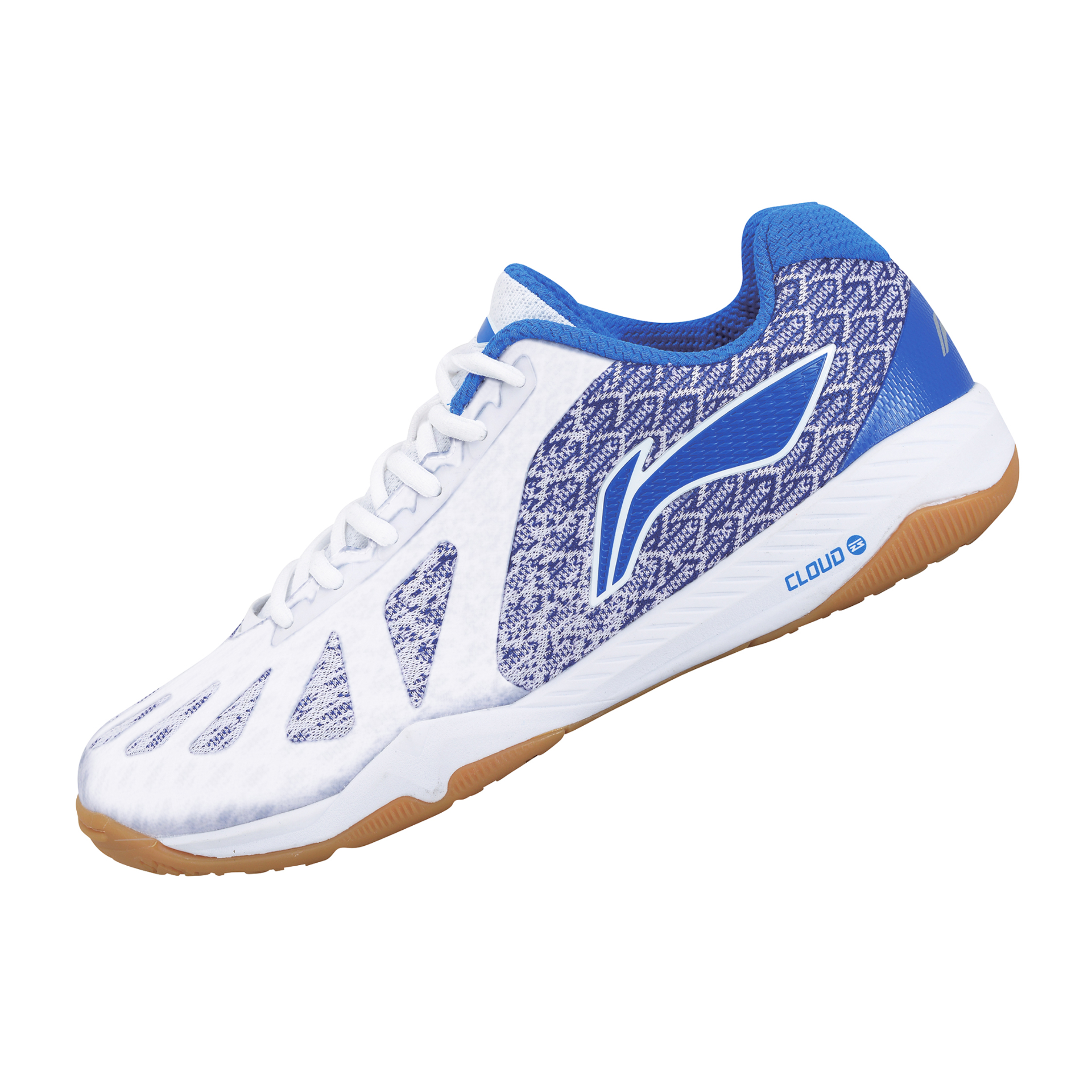 Li Ning Men's Table Tennis Shoes - Lightweight Badminton Shoes for Indoor Sports, White/Crystal Blue APPP003 - Perfect for Table Tennis, Badminton & Squash Court Play