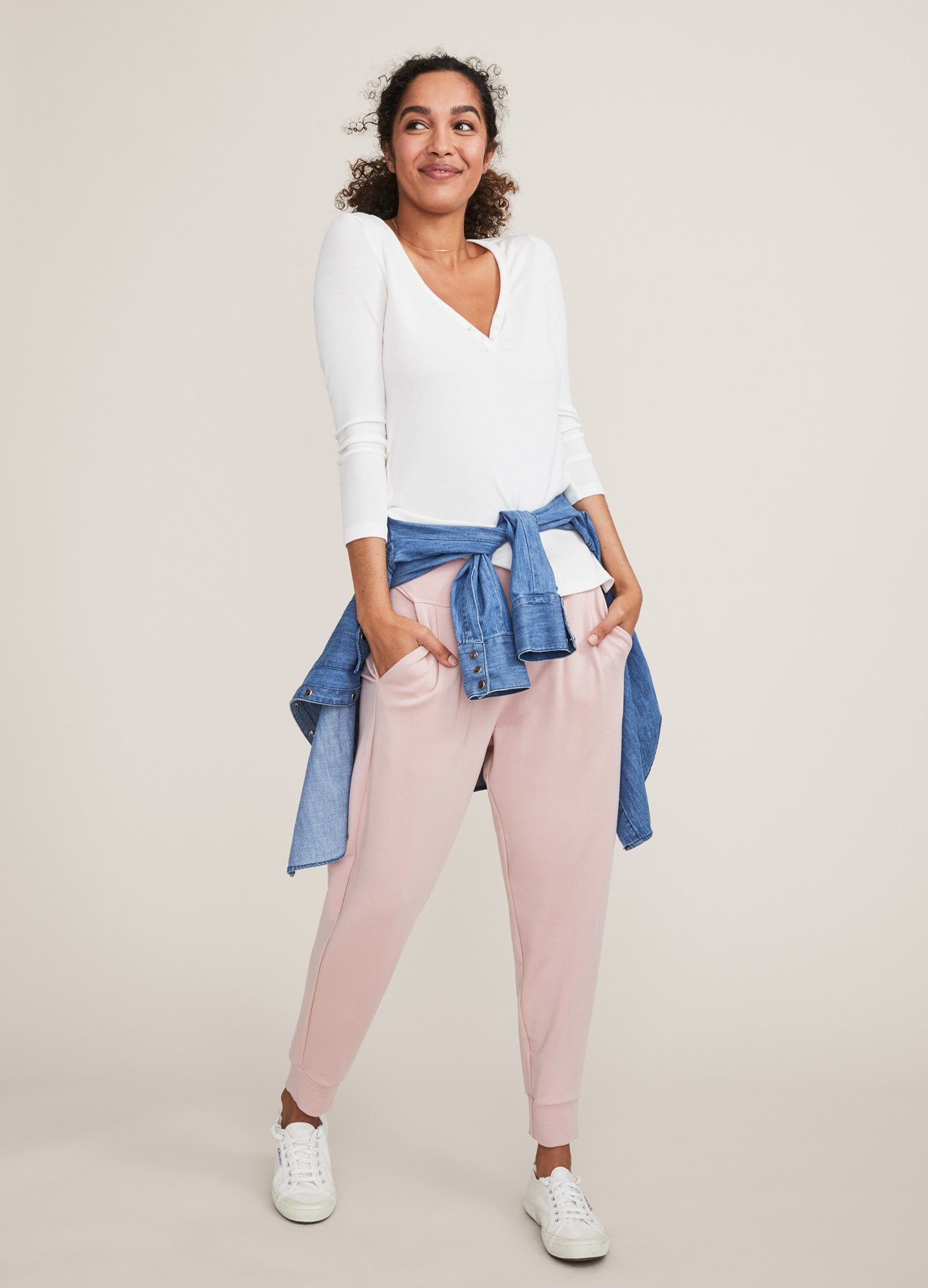 Ultra Soft Rib Relaxed Nursing Henley Top for Women - Comfortable Maternity & Breastfeeding Shirt for Everyday Wear