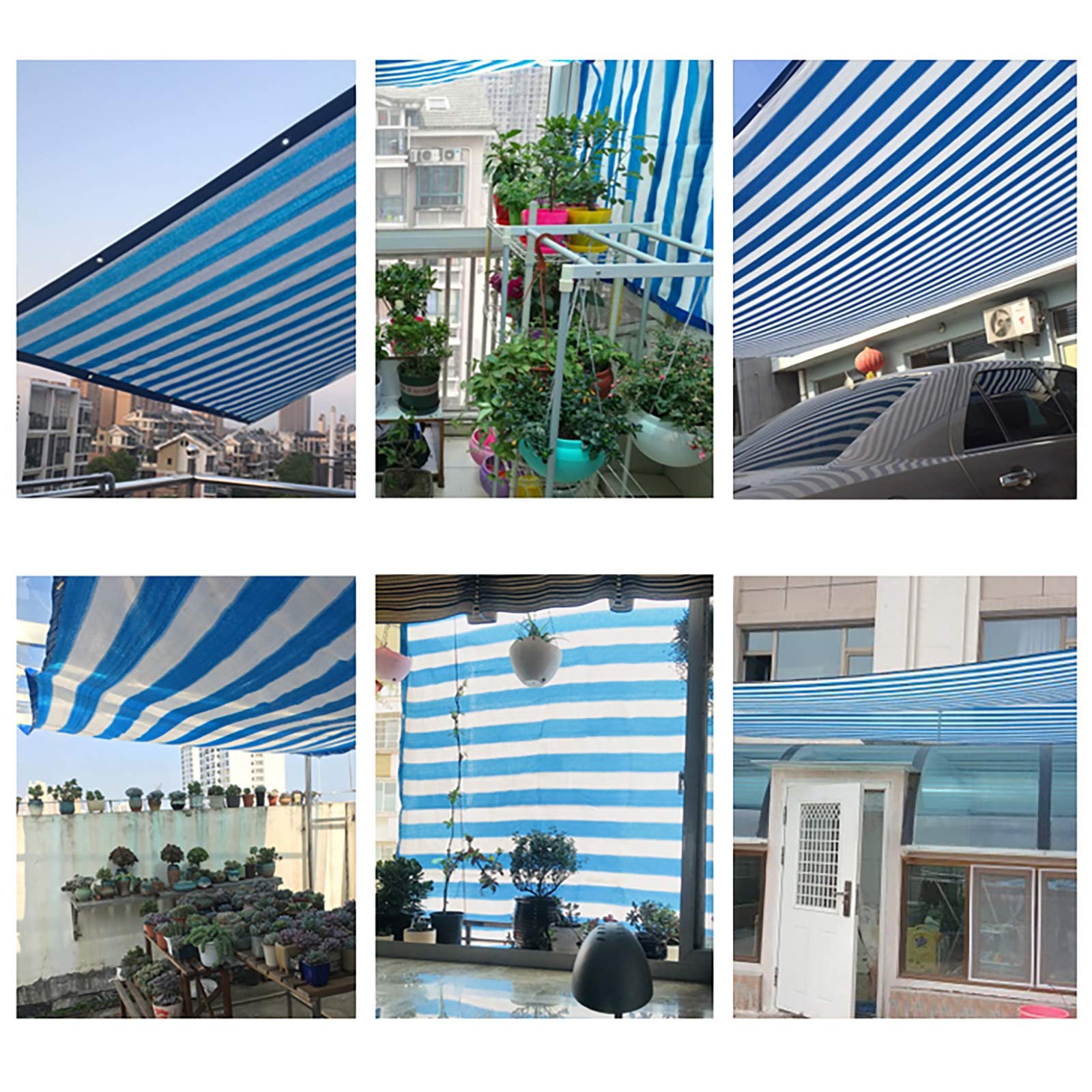 90% UV Block Shade Cloth - Sun Protection Mesh Tarp for Garden, Greenhouse, Patio & Lawn - Blue & White Customizable Cover (57m/16.4x22.97ft) - Easy to Install for Flowers, Plants & Outdoor Spaces