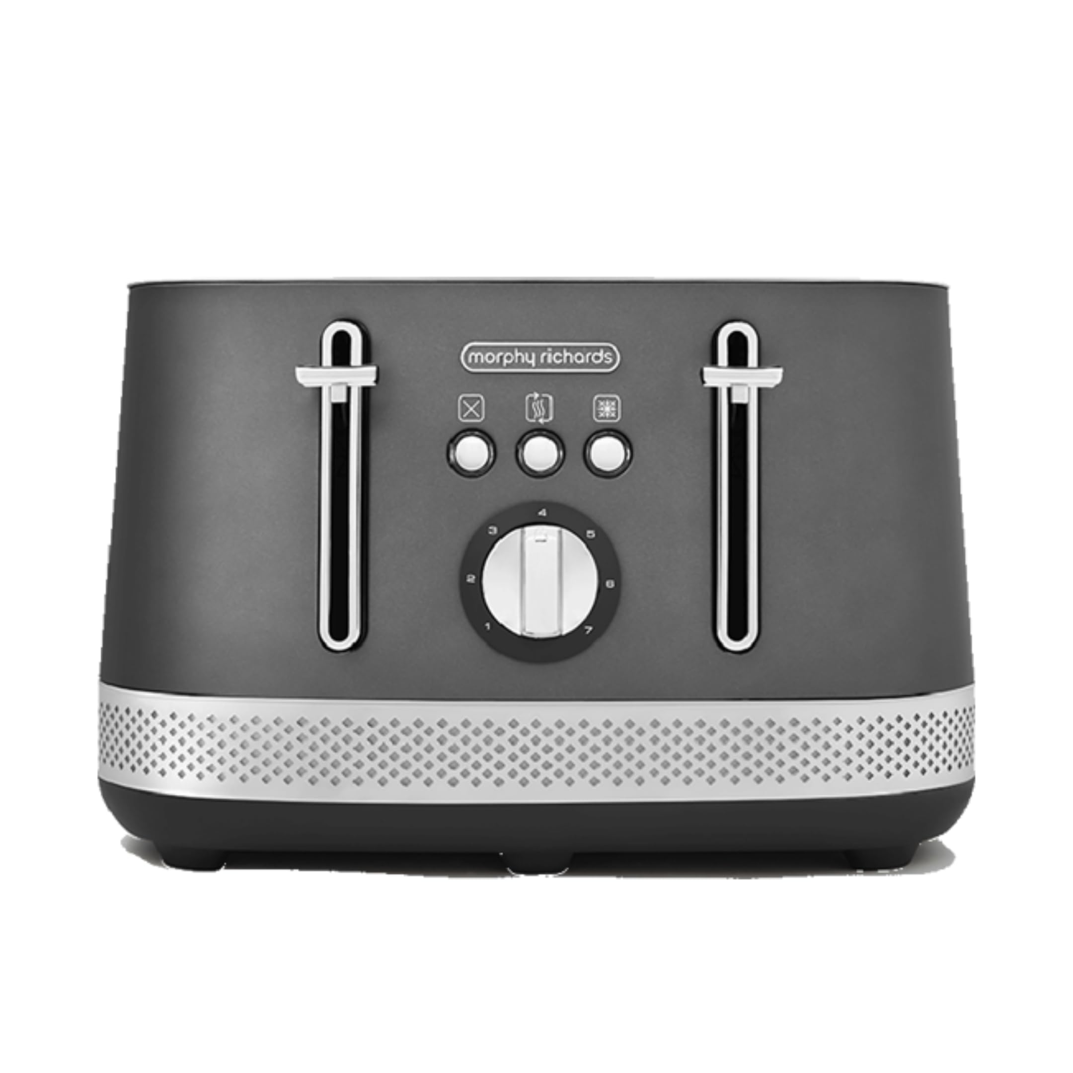 Morphy Richards 4 Slice Toaster with 7 Browning Settings, Extra-Wide Slots & Auto Pop-Up - Perfect for Bagels, Waffles & Artisan Bread - Removable Crumb Tray & Cord Storage - 1500W Titanium (Model 248022) - Ideal for Kitchens, Breakfast Nooks & Small Spaces