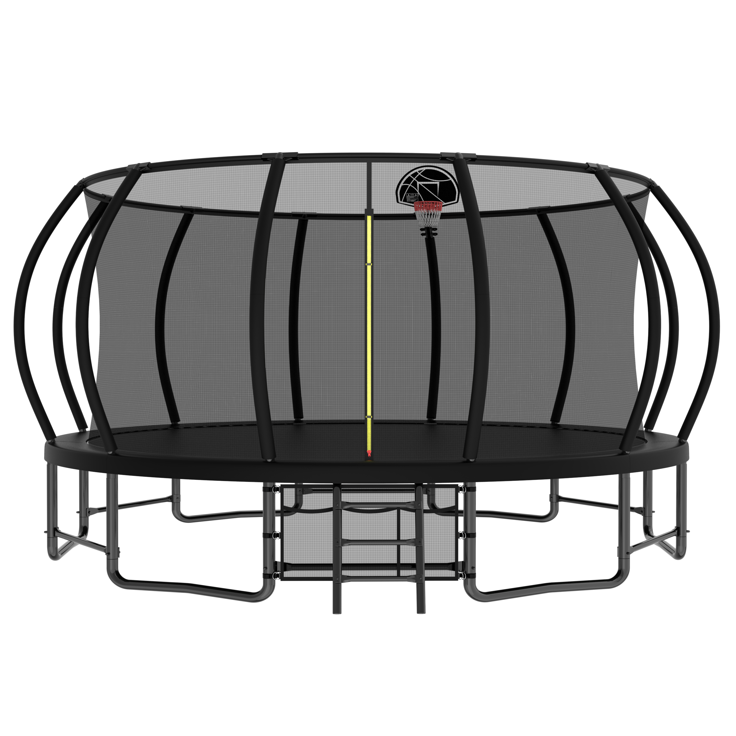 16FT Heavy Duty Outdoor Trampoline for Kids & Adults - ASTM Approved Pumpkin Shape with Curved Poles & Anti-Rust Coating | Perfect for Backyard Fun, Family Exercise & Outdoor Recreation