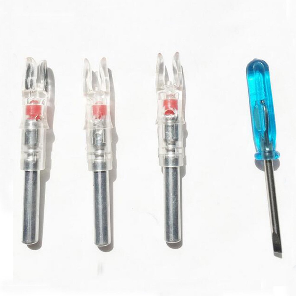 SHARROW 6.2mm LED Lighted Arrow Nocks - 3 Pack for Carbon Arrows, Auto-Illuminating Red Nock Tips - Perfect for Low Light Hunting & Nighttime Archery Practice