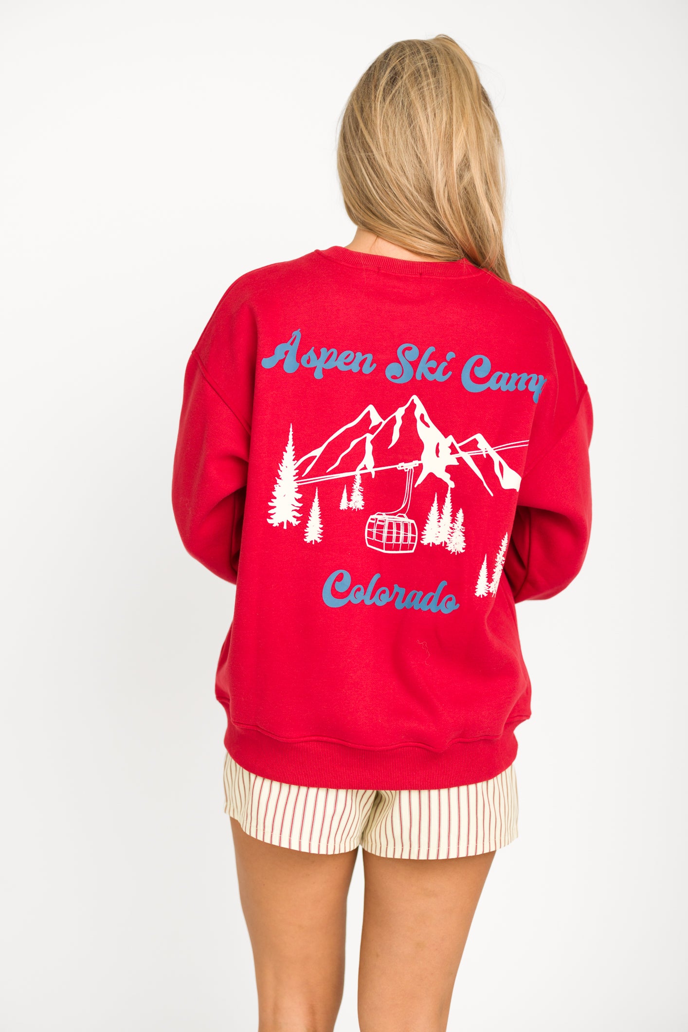 Aspen Ski Camp Hoodie - Cozy Cherry Red Pullover for Winter Sports & Outdoor Adventures