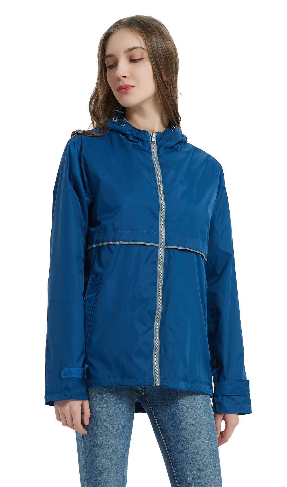 SUNDAY ROSE Women's Lightweight Waterproof Rain Jacket with Hood - Windproof Windbreaker for Hiking, Commuting & Outdoor Activities