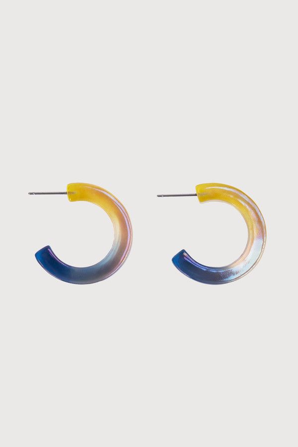 Ombre Shimmer Hoop Earrings for Women - Trendy Gradient Color Dangle Earrings for Party, Wedding & Everyday Wear