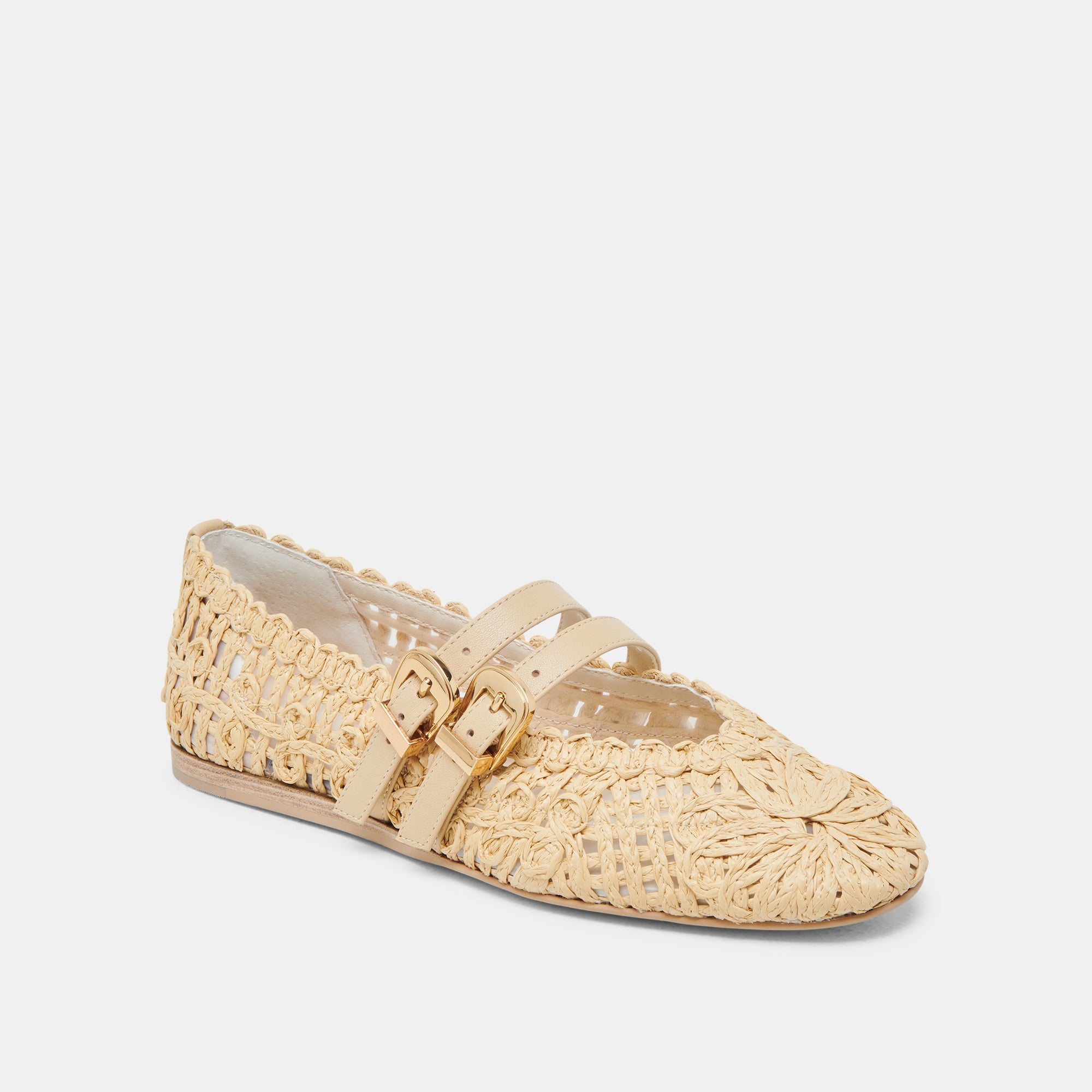 BAYLEE Women's Sunflower Ballet Flats - Lightweight Natural Macrame Comfortable Shoes for Casual Wear, Office, and Summer Outfits