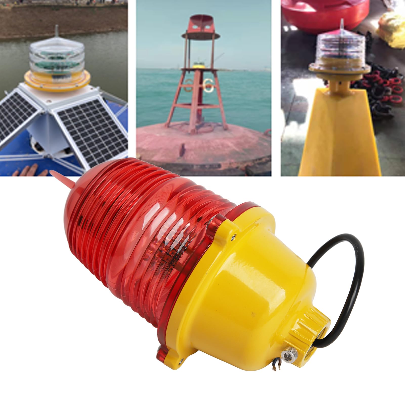 Super Bright Adjustable Tower Aviation Obstruction Light - Impact Resistant FAA Compliant Red Warning Light for Marine Boats, Buildings & Wind Turbines (AC110V Constant On) - Ideal for Night Navigation Safety & High-Risk Area Visibility