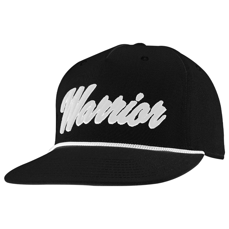 Warrior Script Rope Snapback Cap - Black Adjustable Baseball Hat for Men & Women - Perfect for Streetwear, Sports & Outdoor Activities