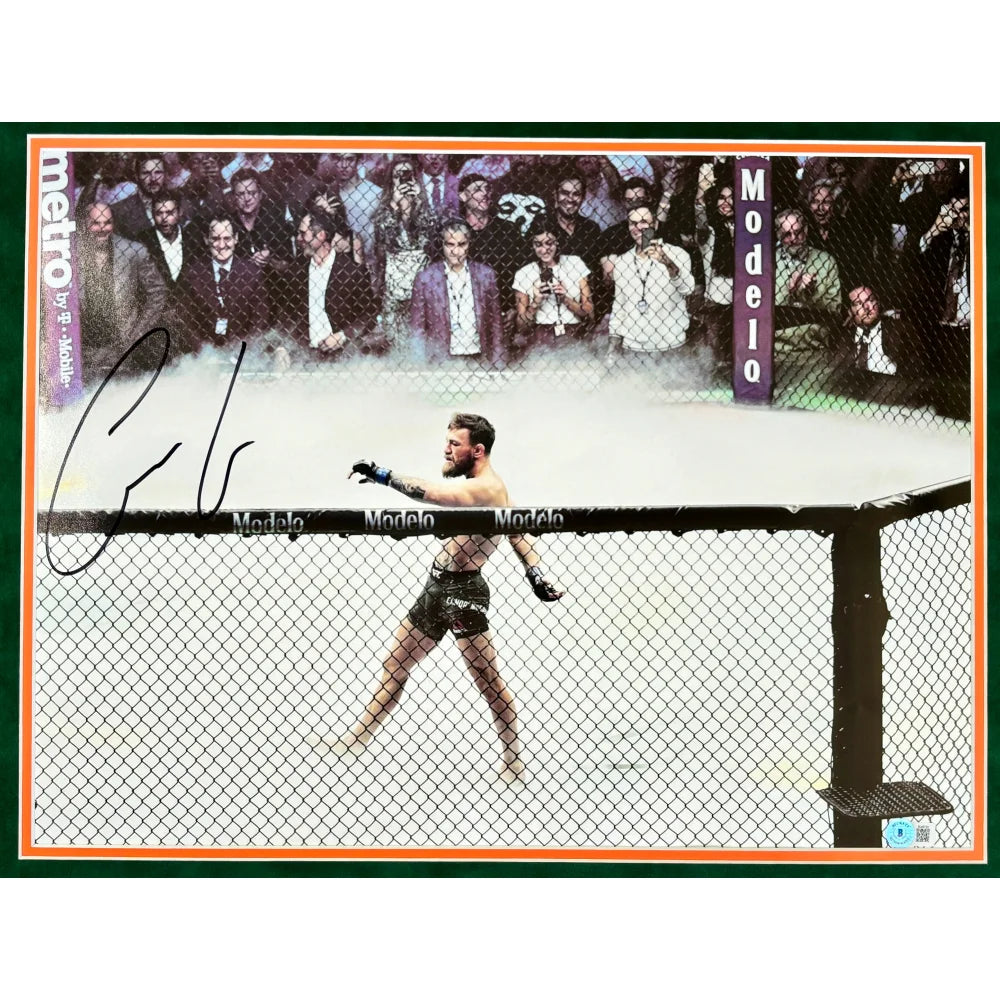 Authentic Conor McGregor Autographed UFC 16x24 Photo - Framed with BAS COA - Perfect for MMA Fans, Man Cave Decor & Sports Memorabilia Collection