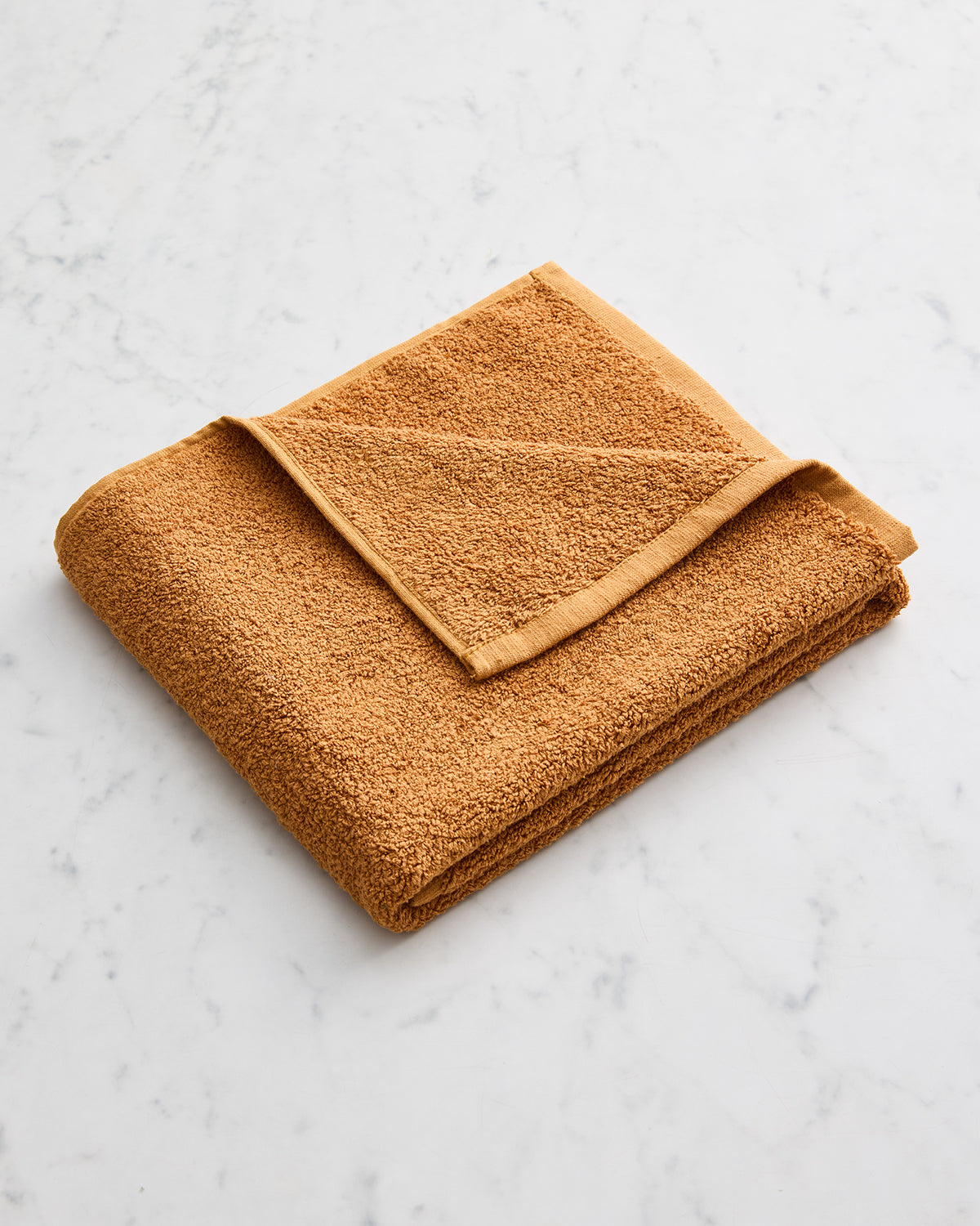 100% French Flax Linen Terry Hand and Face Towel - Soft & Absorbent Rust-Colored Towel for Bathroom, Spa, and Travel Use
