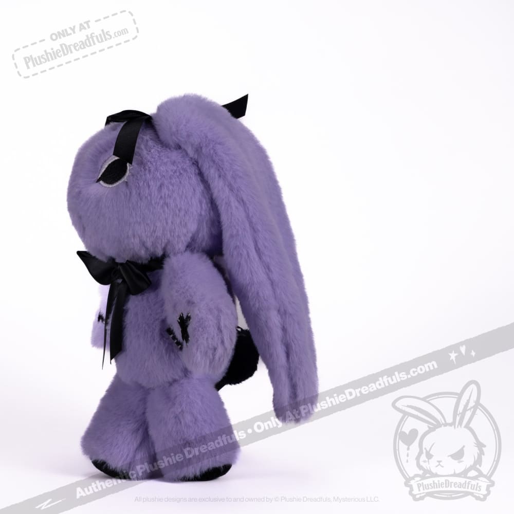 Goth Rabbit Plush Stuffed Animal - Soft Dark Aesthetic Plushie Dreadfuls for Gothic Decor, Bedroom Cuddling & Alternative Gift Ideas