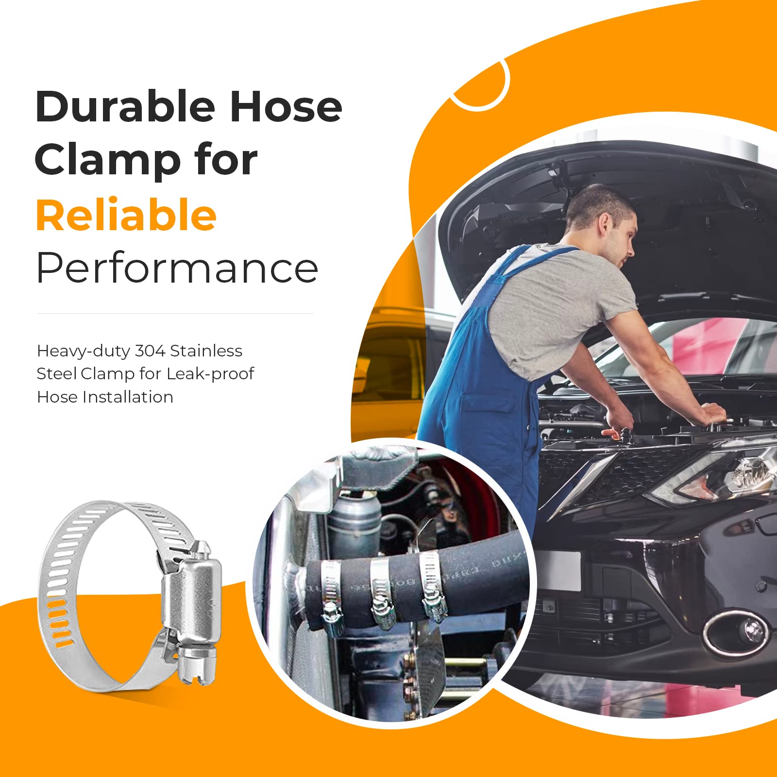 Premium Stainless Steel Hose Clamps Set - 3 Pack (1-1/2