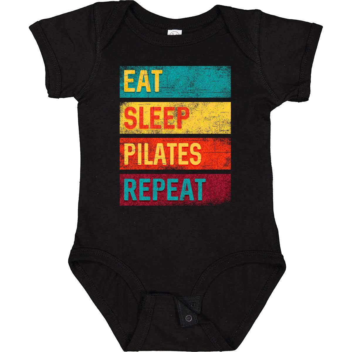 Inktastic Fitness Eat Sleep Pilates Repeat Baby Bodysuit - Cute Infant Onesie for Pilates Lovers, Gym & Yoga Moms - Perfect for Newborns, Infants & Toddlers - Soft Cotton Baby Outfit for Playtime, Daycare & Family Photos