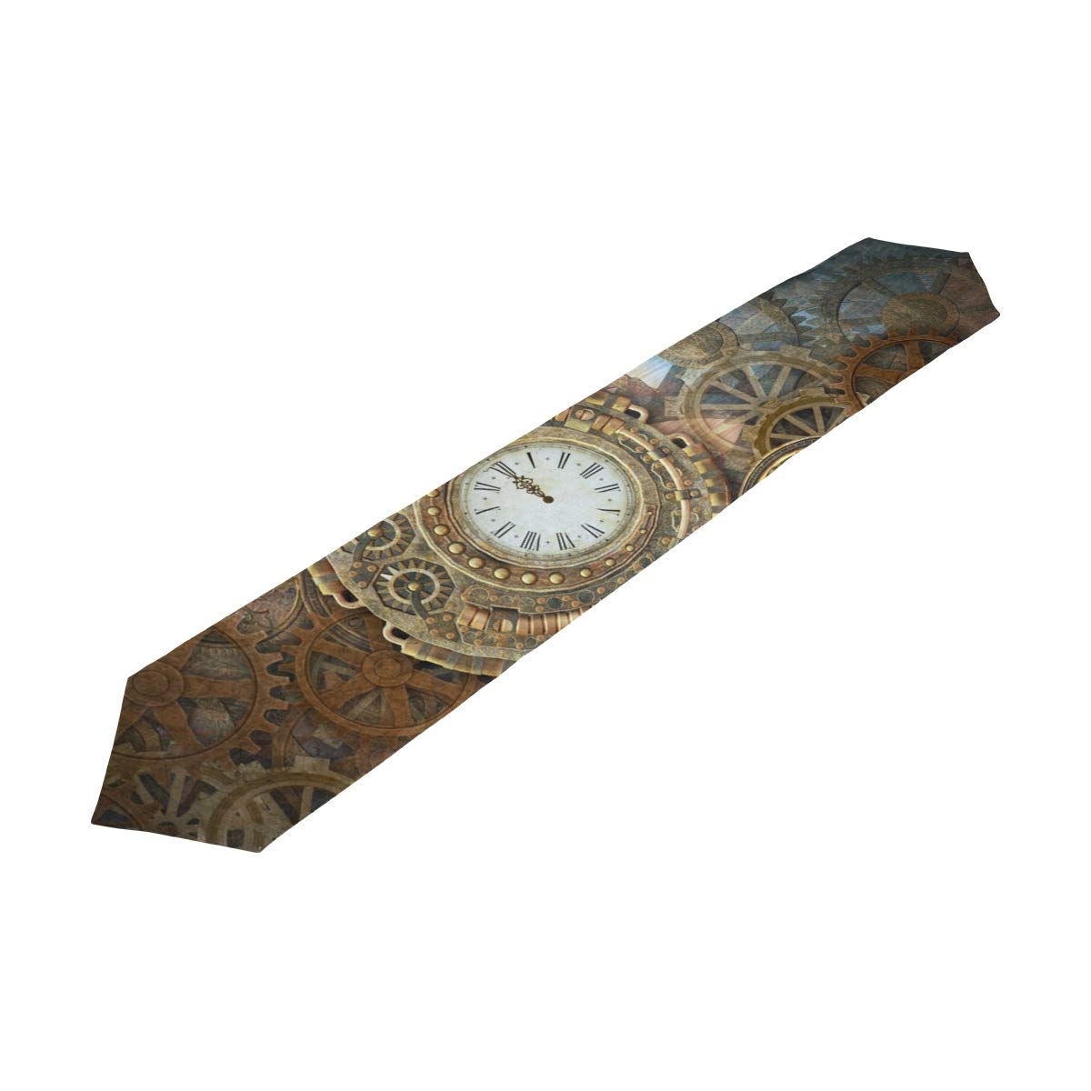 Vintage Steampunk Table Runner 13x70 Inch - Distressed Rustic Decor for Dining Tables, Buffets, and Kitchen Countertops | Perfect for Dinner Parties, Weddings, and Outdoor Gatherings | Washable Home Decor for Farmhouse & Industrial Style