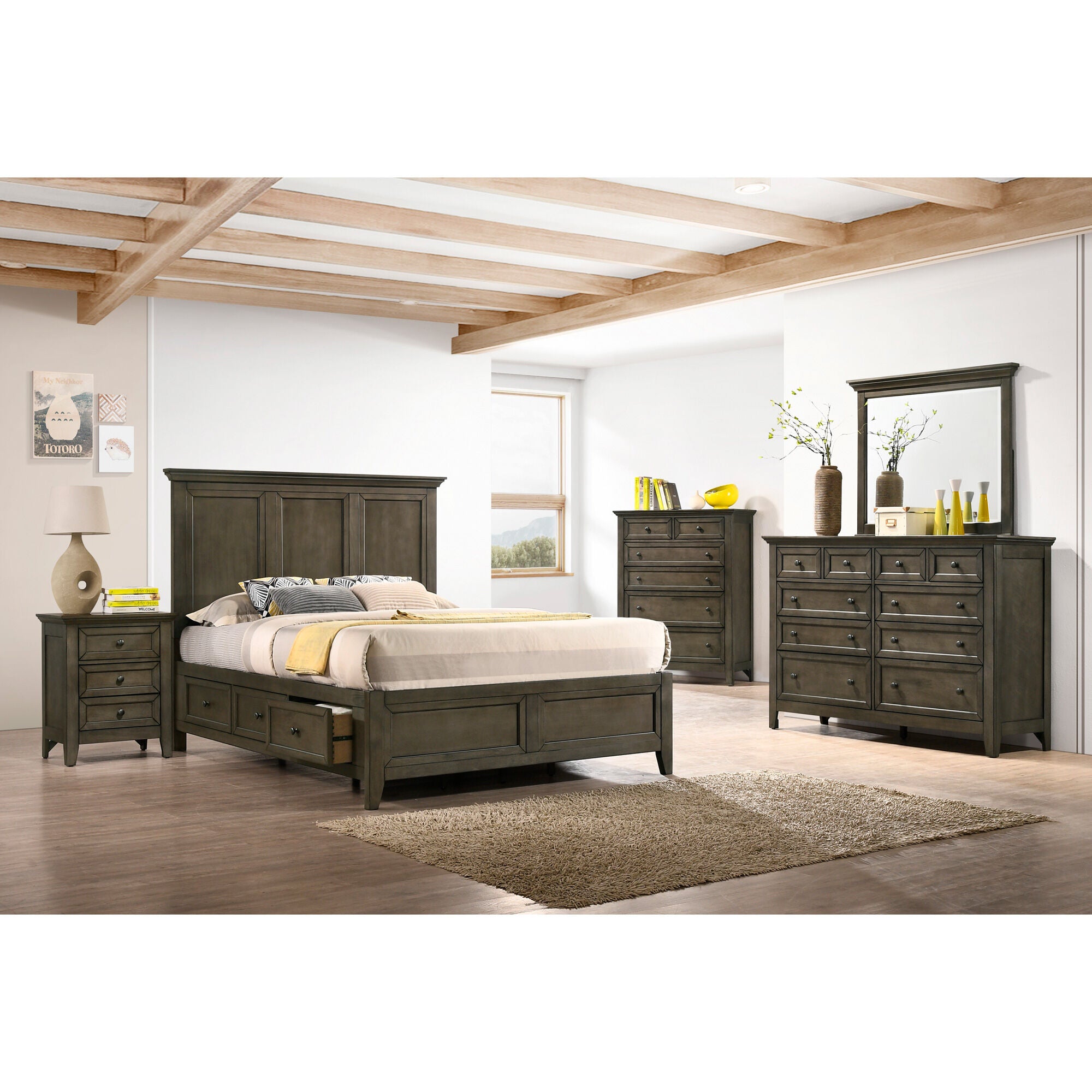 San Mateo Storage Bed with Underbed Drawers - Space Saving Queen Size Bed Frame for Small Bedrooms - Perfect for Apartments, Dorms & Guest Rooms