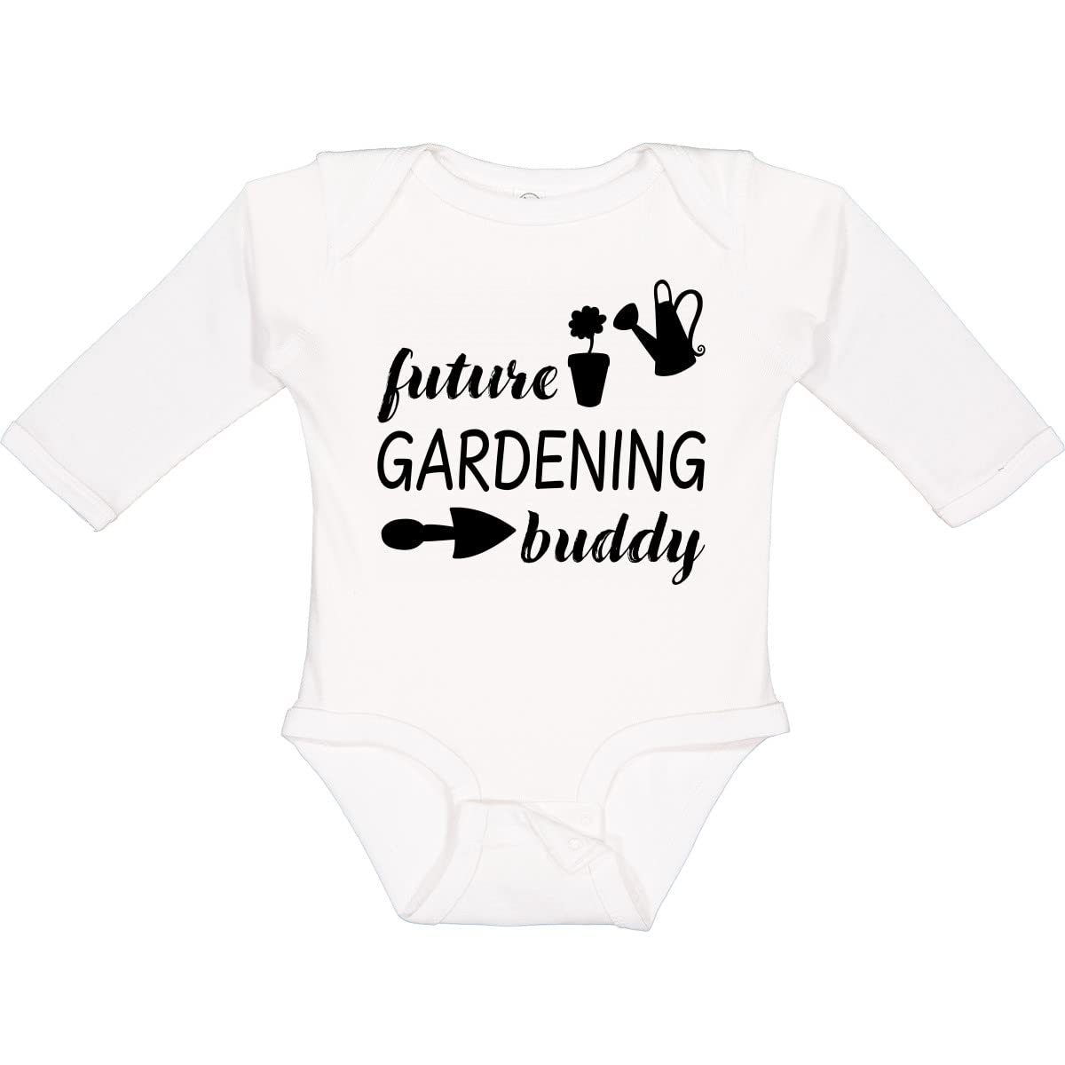 Inktastic Future Gardening Buddy Baby Long Sleeve Creeper - Adorable Organic Cotton Romper for Infants, Perfect for Outdoor Play, Gardening & Family Photos