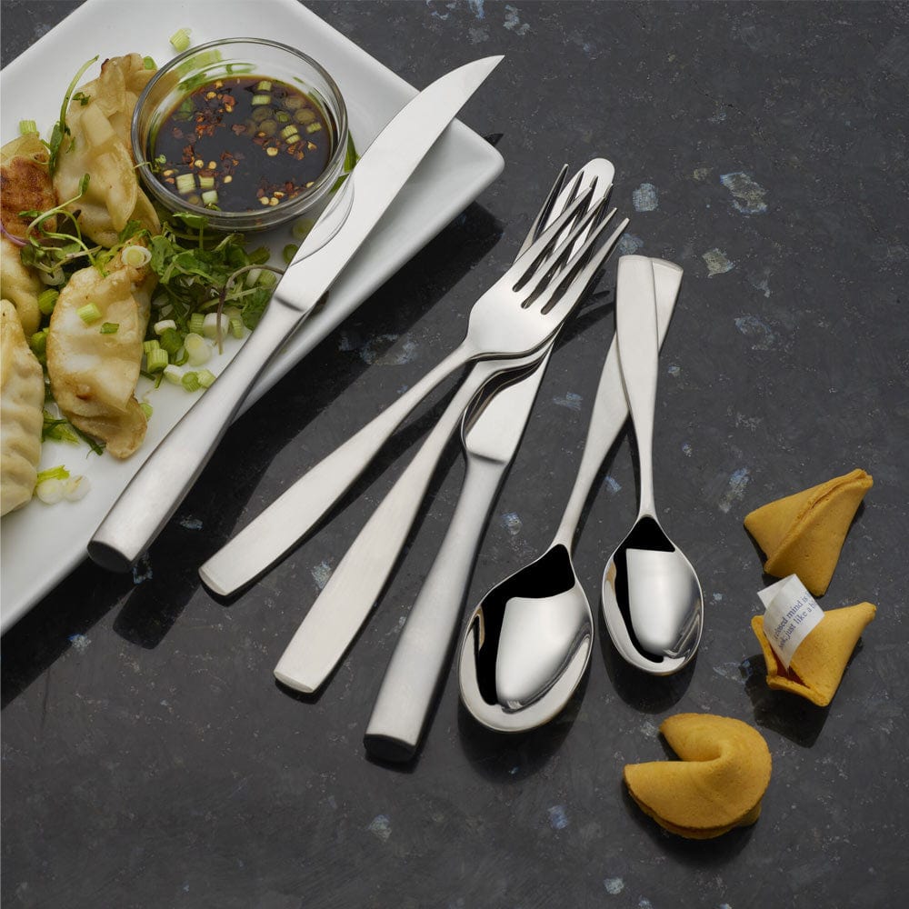 75-Piece Satin Loft Flatware Set - Service for 12 - Premium Stainless Steel Cutlery Set for Formal Dining, Dinner Parties & Holiday Entertaining