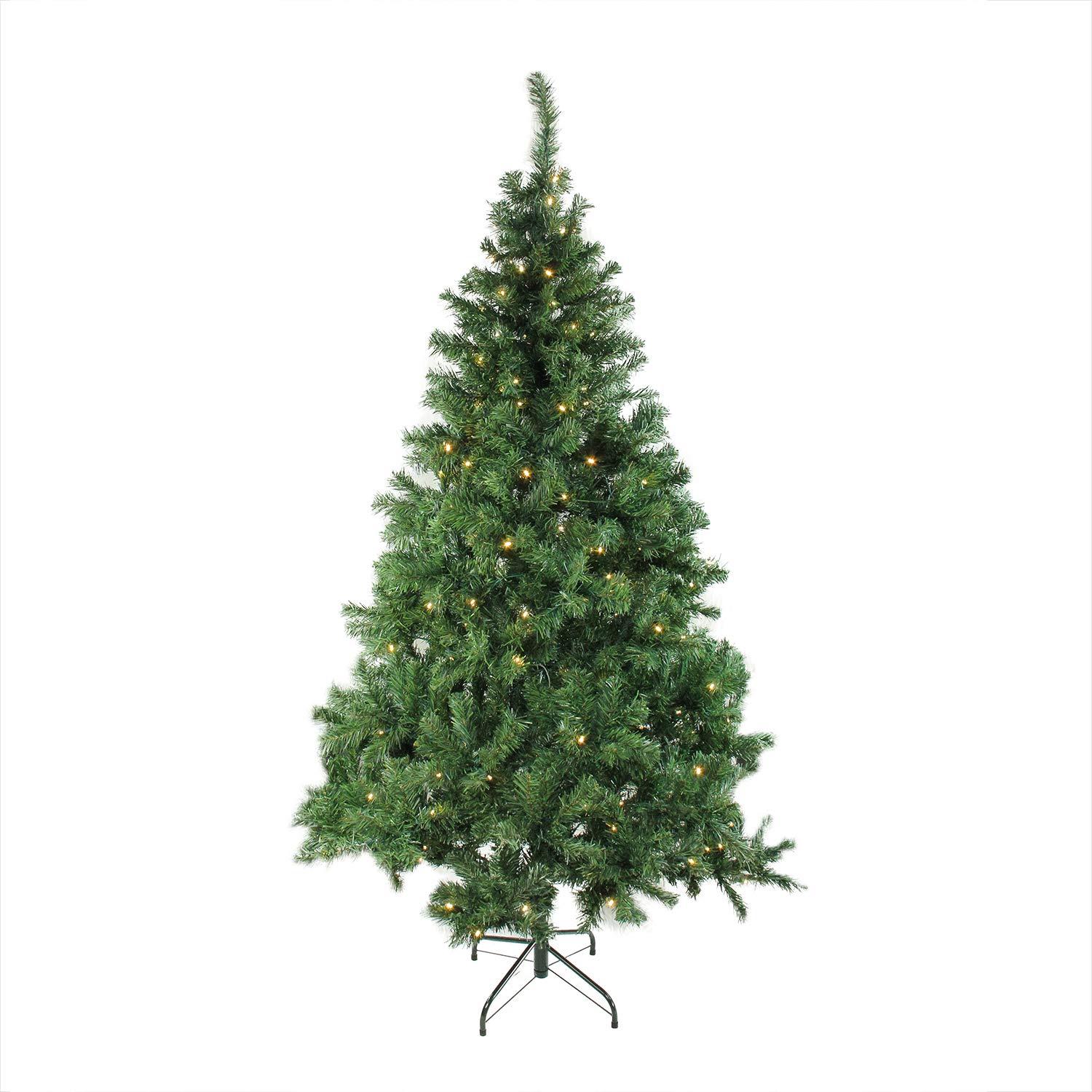 6ft Pre-Lit Artificial Christmas Tree with Warm Clear LED Lights - Classic Pine Design for Holiday Decor | Perfect for Living Room, Office & Festive Home Decorations