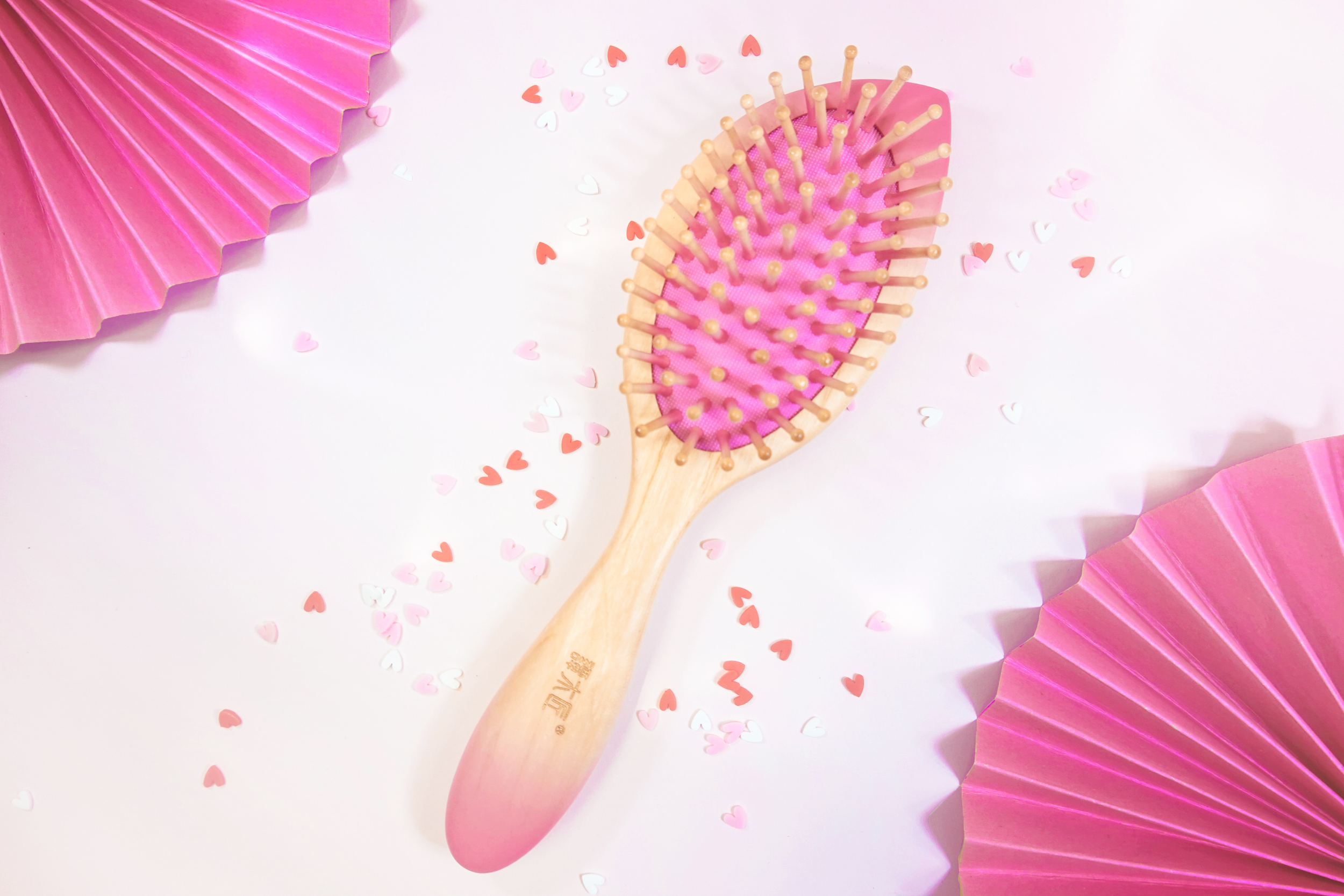 Petal Pink Hair Brush for Women - Detangling & Styling Hair Brush for Smooth, Shiny Hair - Perfect for Daily Use, Travel & Salon Styling