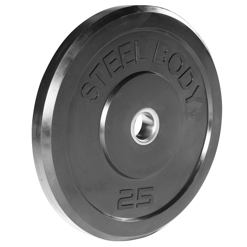 25lb Olympic Bumper Plate - High Quality Rubber Weight Plate for CrossFit, Powerlifting & Home Gym | SteelBody STBR 0025 | Perfect for Strength Training & Functional Fitness Workouts