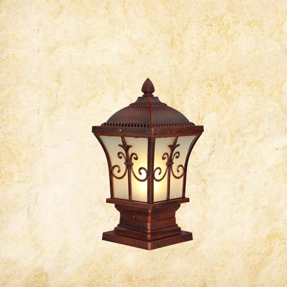 KUXY Modern European Villa Outdoor IP54 Waterproof LED Pillar Post Lights - Landscape Balcony Corridor Fence Entrance Bollard Column Lamp for Garden Courtyard Pathway Lighting - E27 Bulb Compatible - Weatherproof Exterior Lighting for Home & Commercial Use