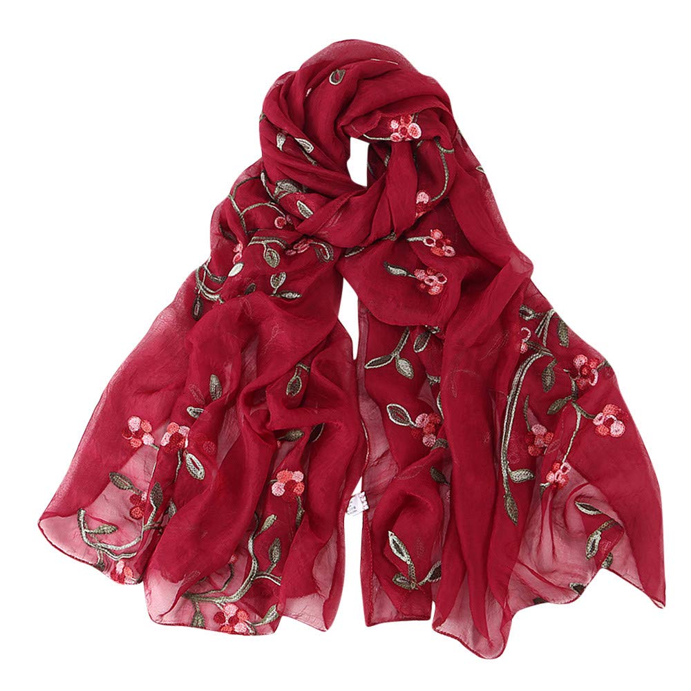 Elegant Muslim Hijab Scarf for Women - Lightweight Chiffon Wrap with Embroidery, Perfect for Fall & Everyday Wear | Modest Fashion Headband & Prayer Accessory