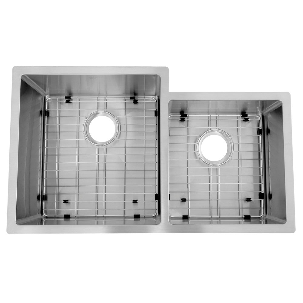 ZLINE Jackson 32-Inch Undermount Double Bowl Stainless Steel Kitchen Sink with Bottom Grid (SRDR 32) - Perfect for Modern Kitchens, Food Prep & Dishwashing