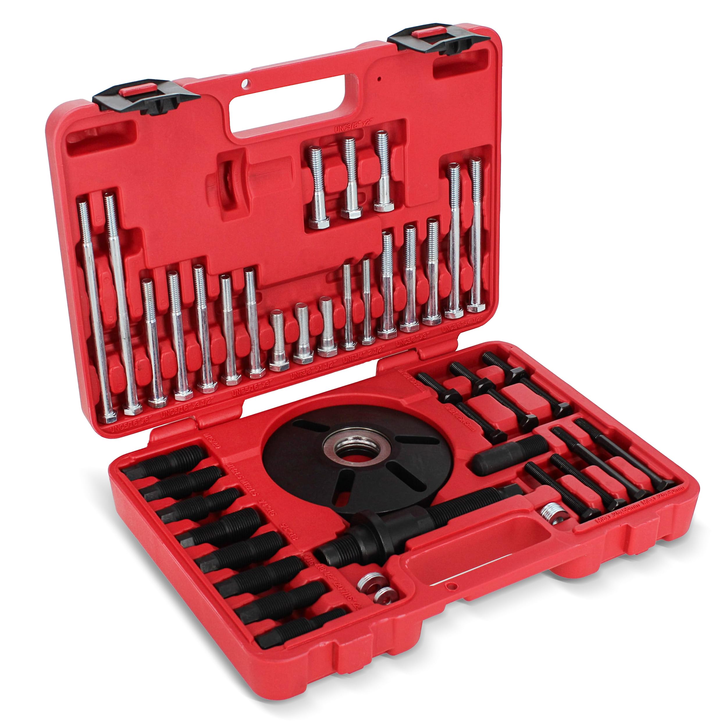 ABN 52-Piece Harmonic Balancer Puller and Installer Tool Kit - Universal Pulley Puller Set for Removal & Installation of Balancers, Gear Pulleys, Steering Wheels | Professional Automotive Repair Tool for Mechanics, DIY Enthusiasts