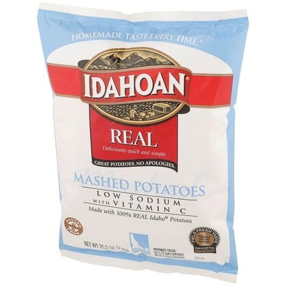 Idahoan Low Sodium Mashed Potatoes with Vitamin C, 25.2 Oz (Pack of 12) - Healthy Instant Side Dish for Family Dinners & Holiday Meals