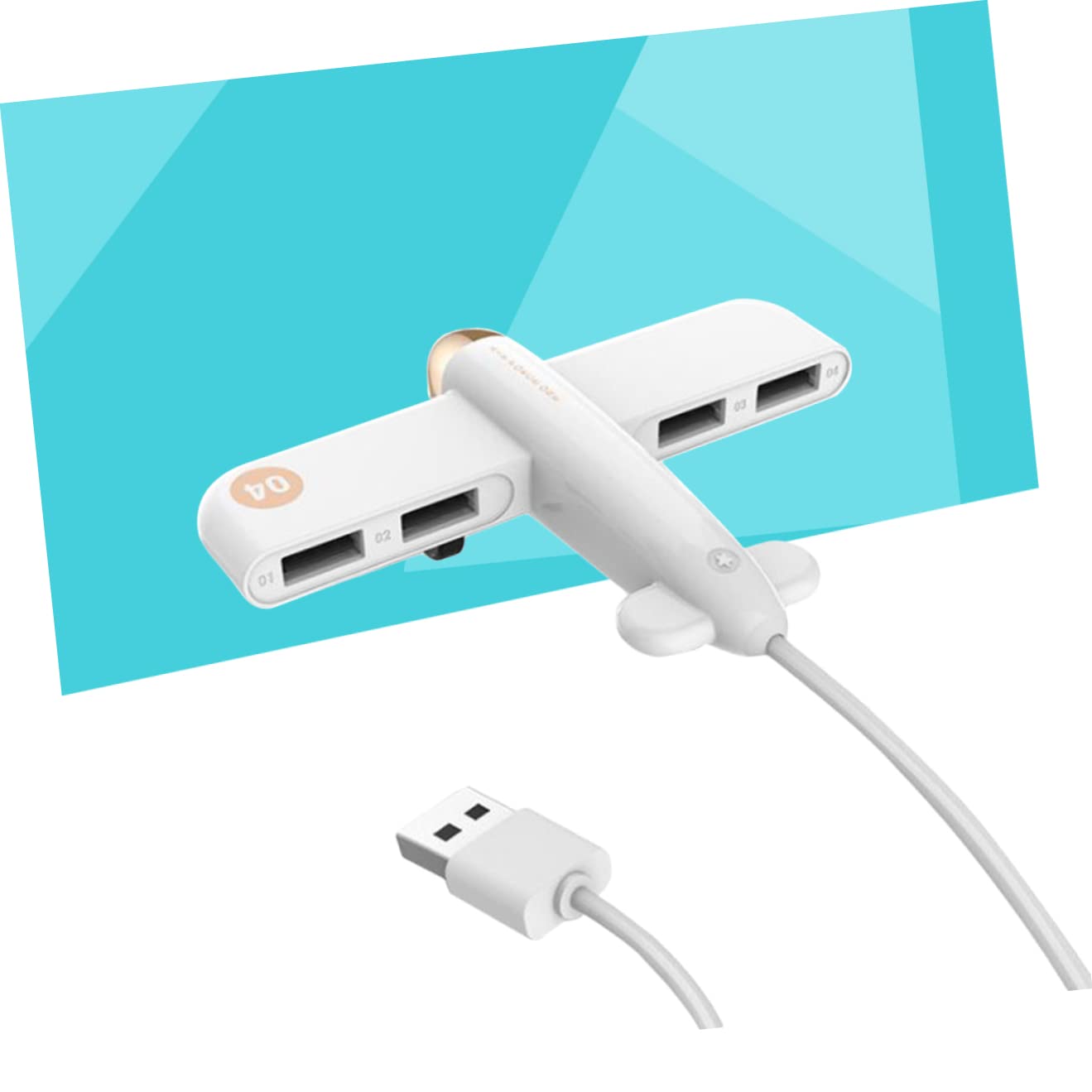 Mikikit 4-Port USB 2.0 Hub - High Speed Multi USB Port Hub Splitter for Laptop, PC, Desktop - White | Perfect for Home Office, Gaming Setup & Multiple Device Charging
