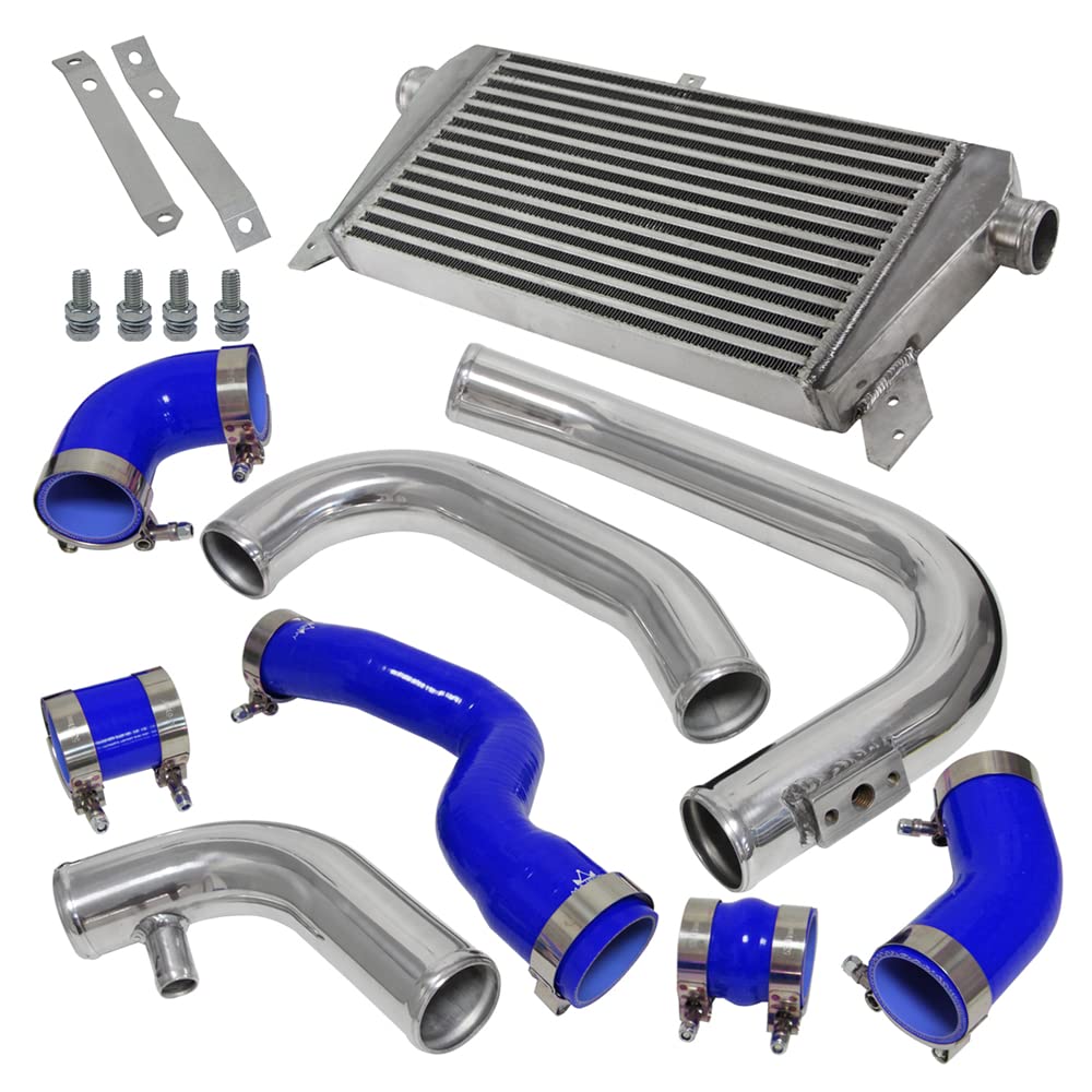 Upgrade Front Mount Intercooler Kit for Audi A4 1.8T Turbo B6 Quattro 2002-2006 - High Performance Aluminum Intercooler with Pipes & Clamps - Perfect for Street Racing & Turbocharged Engine Upgrades