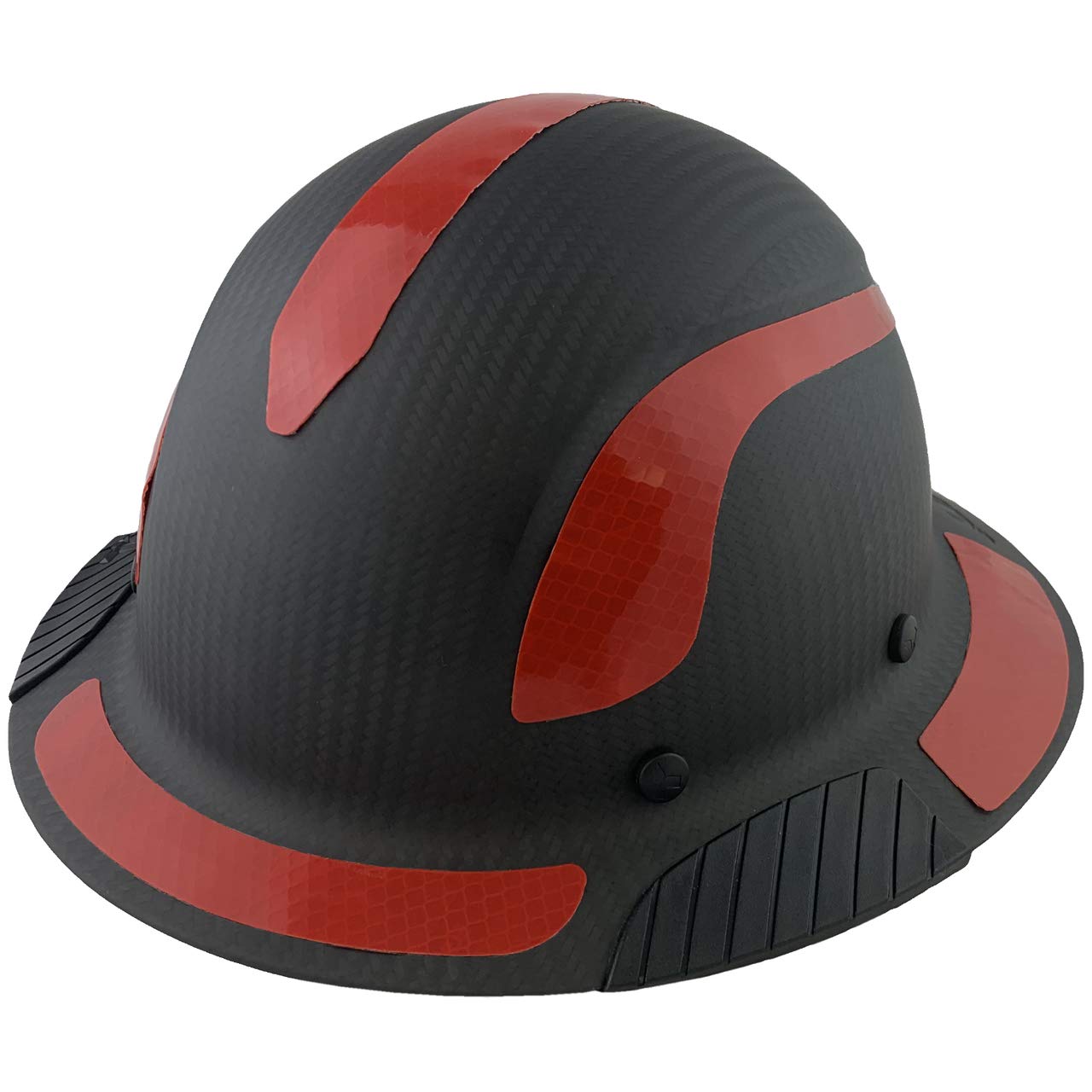 Premium Carbon Fiber Full Brim Safety Helmet - OSHA Approved Hard Hat with Red Reflective Decals & Free Tote Bag - Ideal for Construction, Industrial Work & Outdoor Safety Gear