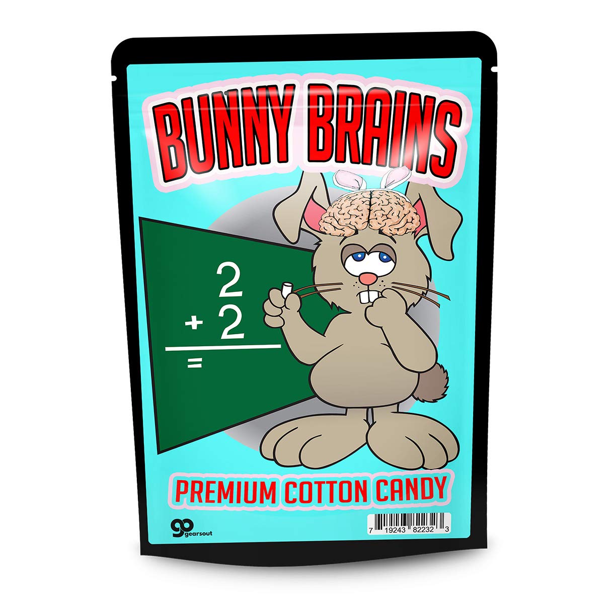 Gears Out Bunny Brains Cotton Candy - Gluten-Free Easter Candy for Kids | Pink Floss Sugar, Made in USA | Perfect for Easter Baskets, Birthday Parties & Holiday Treats