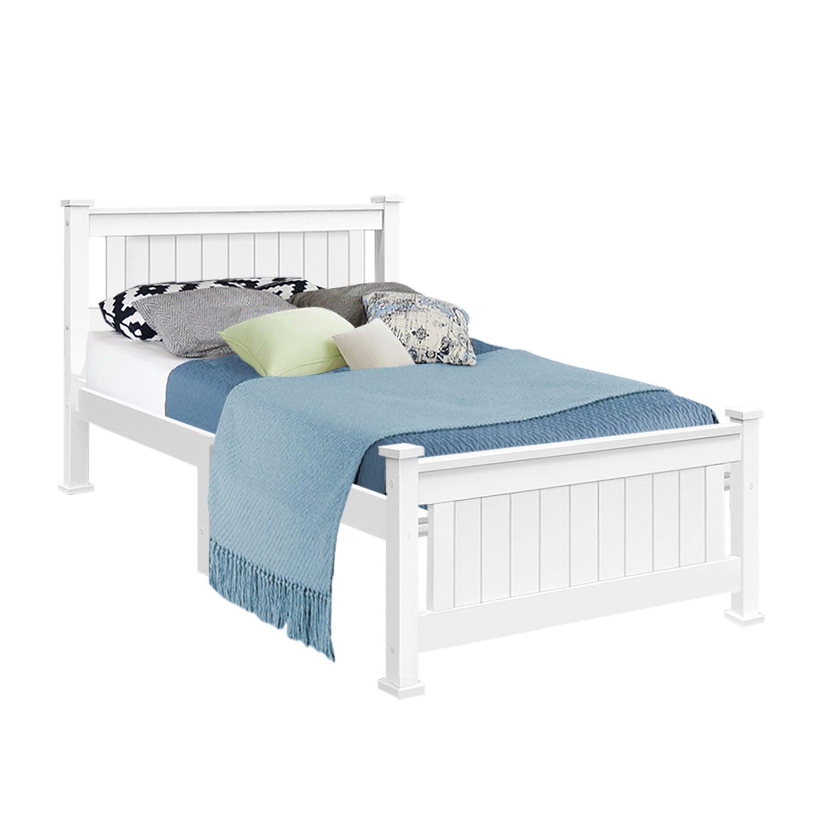 Cottesloe Solid Wood Single Bed Frame - White Finish for Kids & Guest Rooms | Durable & Stylish Bedroom Furniture