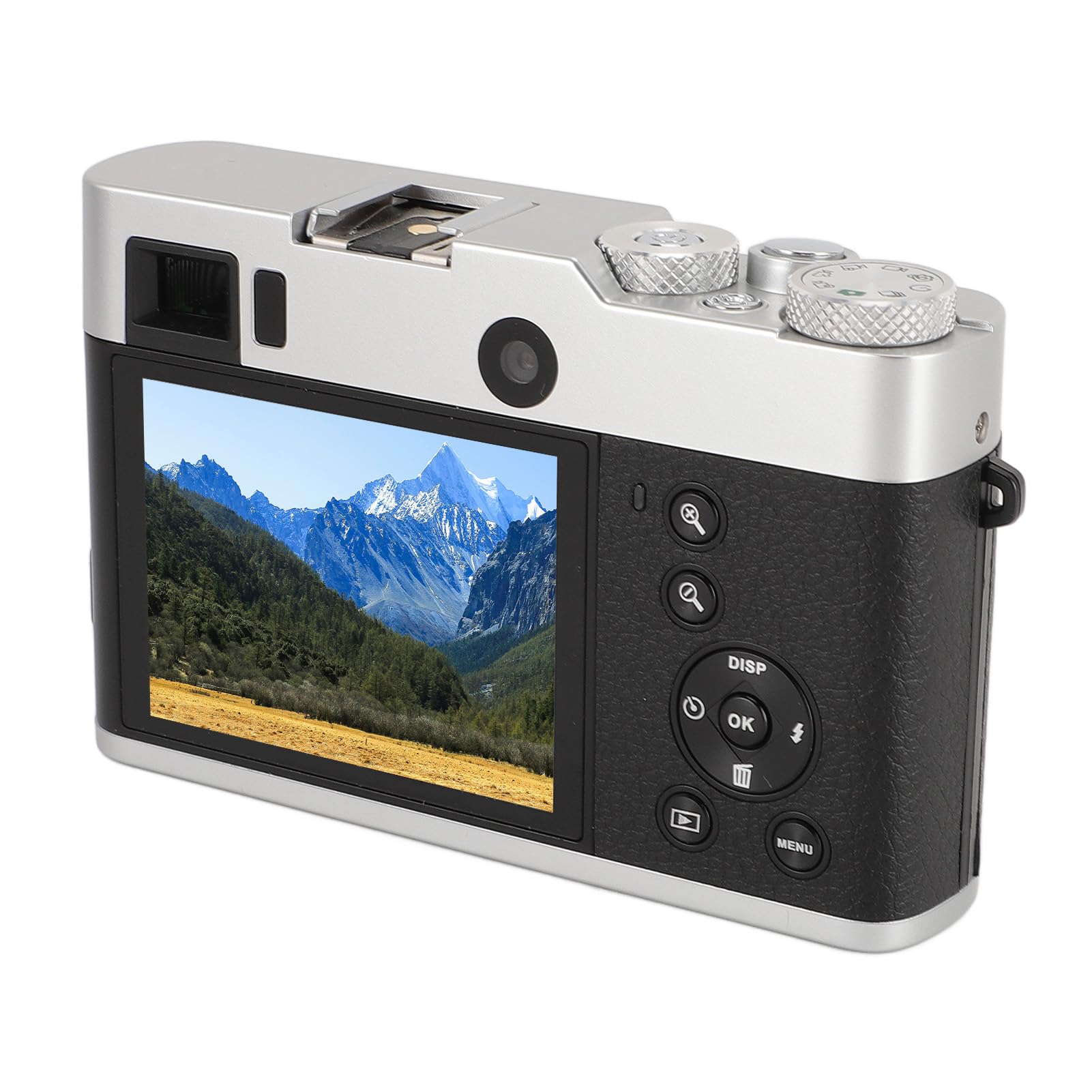 5K Digital Camera for Vlogging - 48MP Dual Front & Rear Lens, 16X Digital Zoom, Anti-Shake & Auto Focus, Compact Travel Camera with Rotating Buttons (Black) - Perfect for YouTube, Travel Photography & Outdoor Adventures