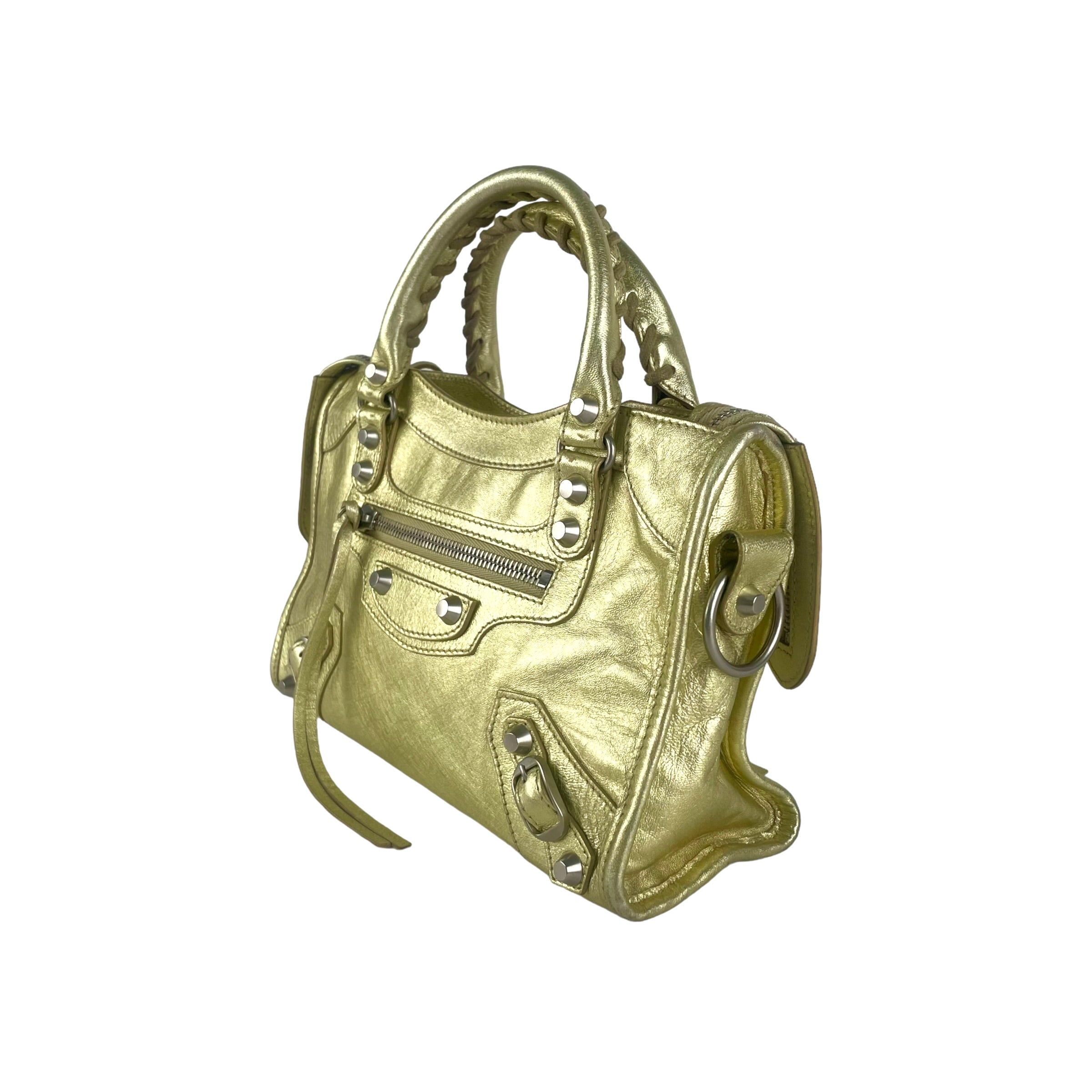 Balenciaga City Mini Gold Crossbody Bag - Luxury Designer Handbag for Women | Perfect for Everyday Use, Travel & Night Out