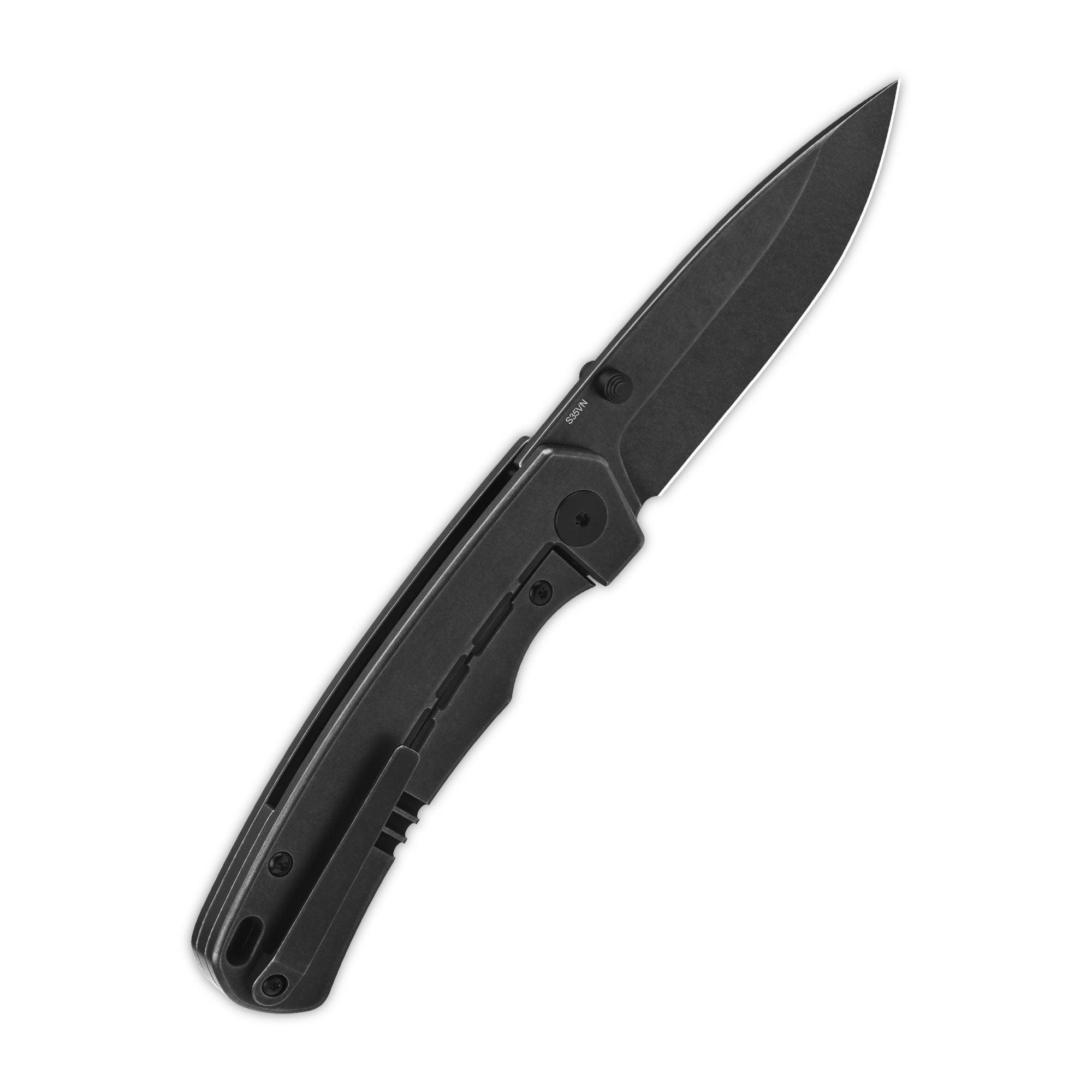 QSP Puffin Frame Lock Pocket Knife - CPM S35VN Steel Blade, Titanium Handle with Blue Camo Carbon Fiber Inlay - EDC, Outdoor, Camping & Survival Knife