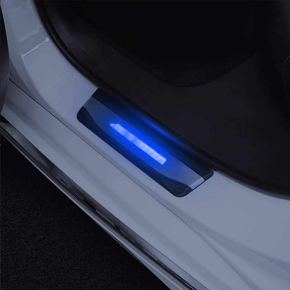XITER Stainless Steel Door Sill Scuff Plate Guard with LED for 2018-2022 Honda Accord 10th Gen - 4PCS Auto Accessories - Perfect for Car Interior Protection & Style Enhancement