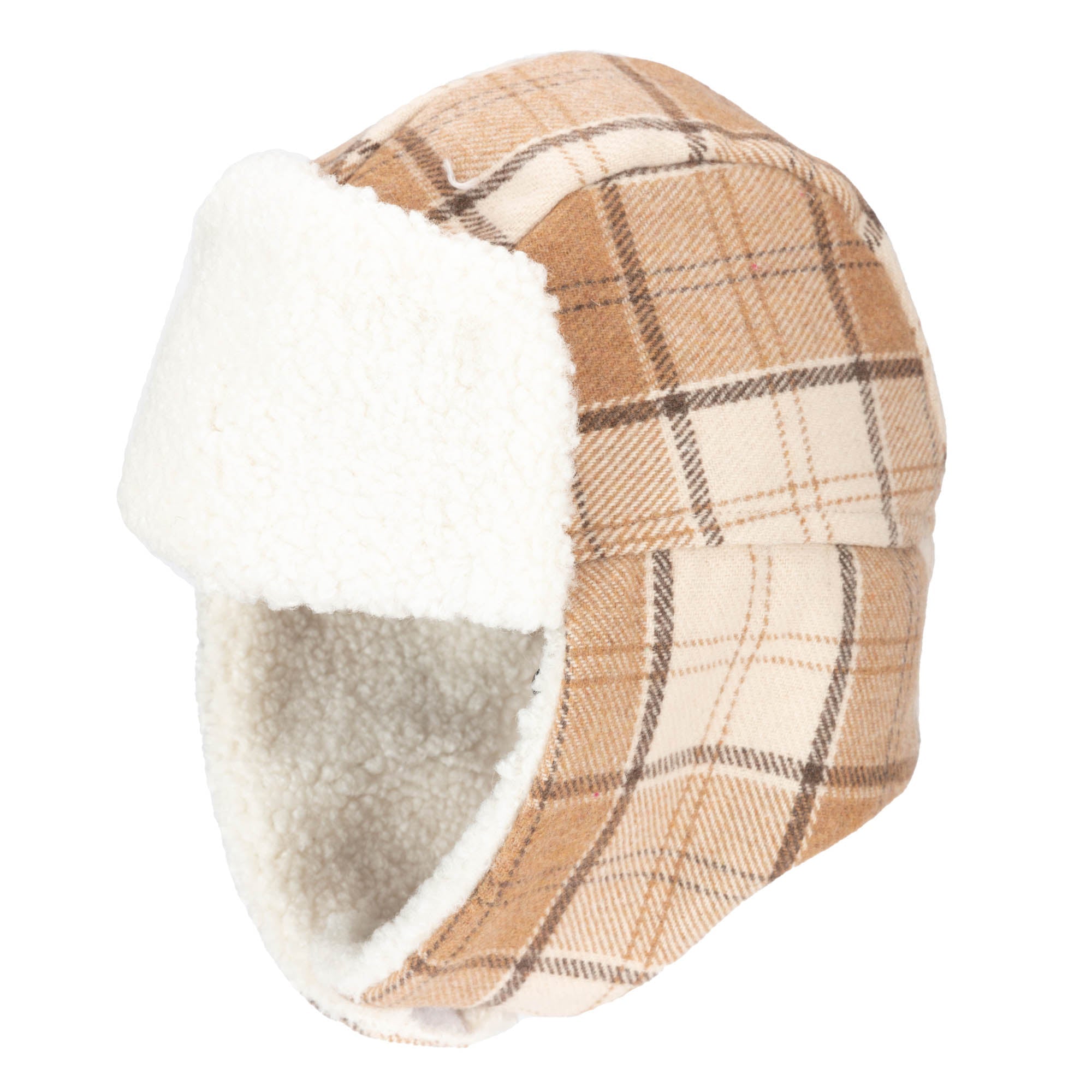 Kids Plaid Trapper Hat with Sherpa Brim - Warm Winter Beanie for Boys & Girls - Perfect for Snow Play, Skiing, and Outdoor Adventures