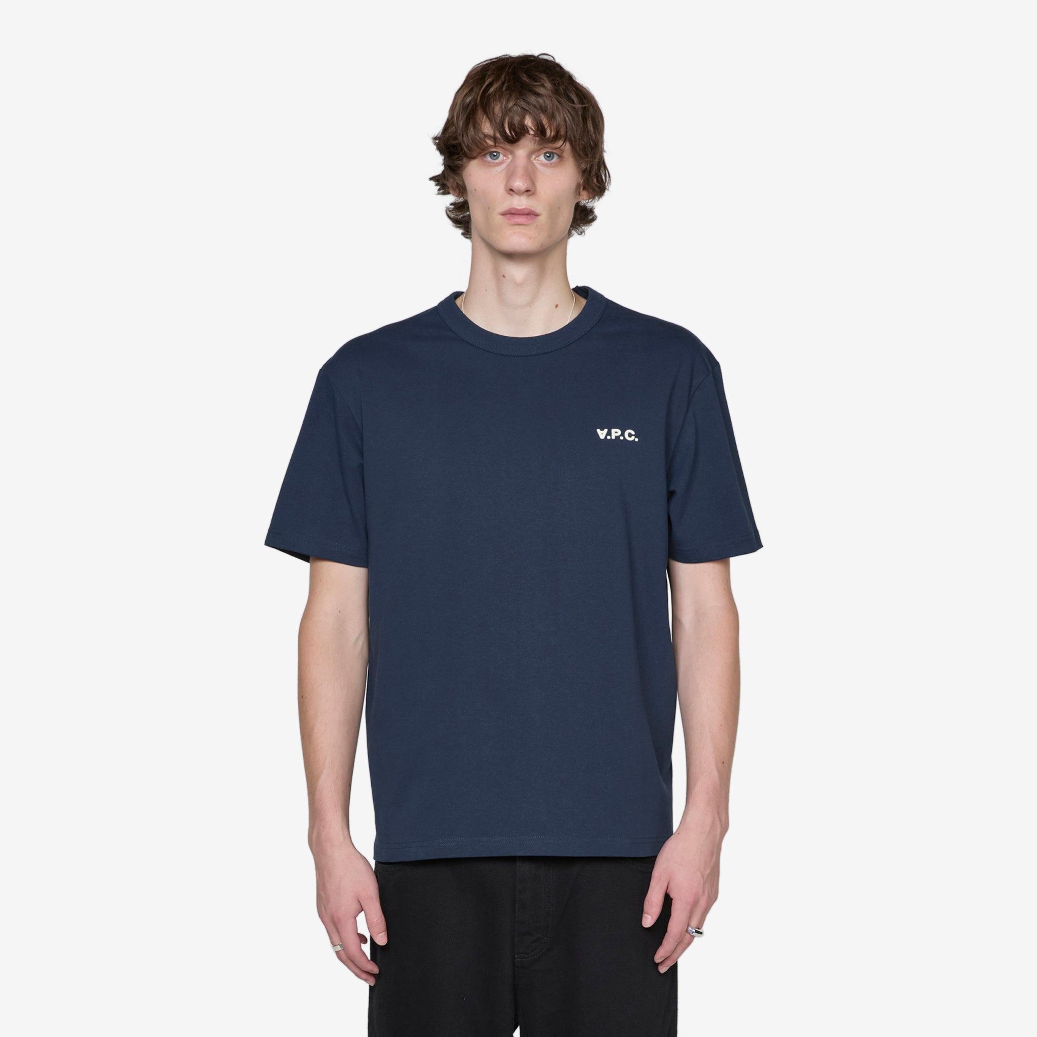 Stylish Boxy Petit VPC T-Shirt in Dark Navy & Ecru - Perfect for Casual Wear, Street Style, and Everyday Comfort
