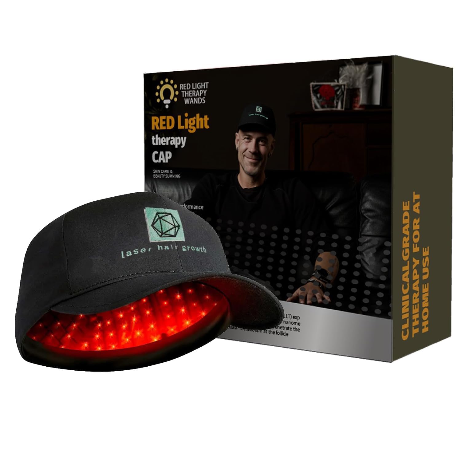 Laser Hair Growth Cap for Men & Women - FDA Cleared Red Light Therapy Cap for Hair Regrowth & Thinning Hair Treatment - At Home Laser Hair Loss Therapy System - Perfect for Daily Use at Home or Salon