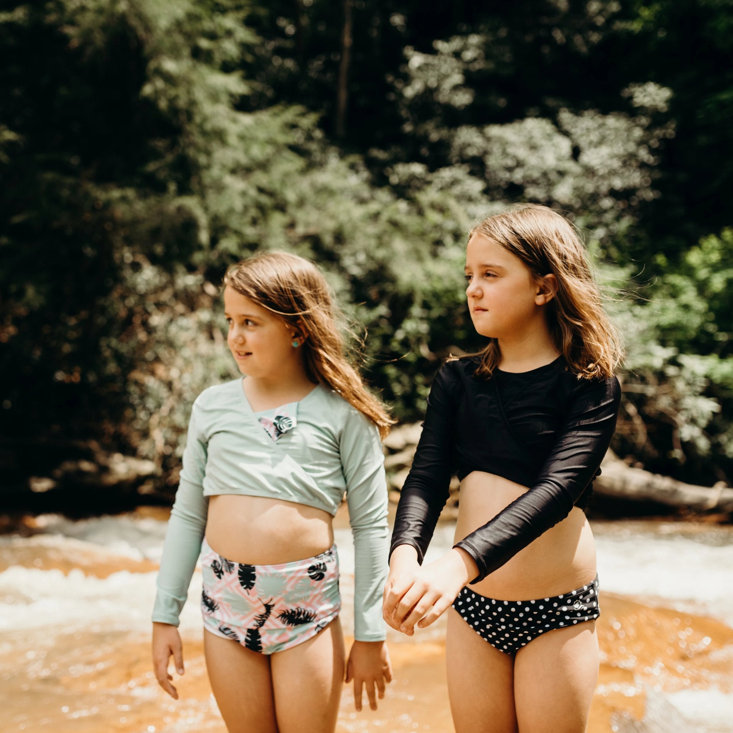Girls Long Sleeve Swim Wrap Top - UPF 50+ Sun Protection Rash Guard for Beach, Pool & Water Sports | Mint Green Cover Up