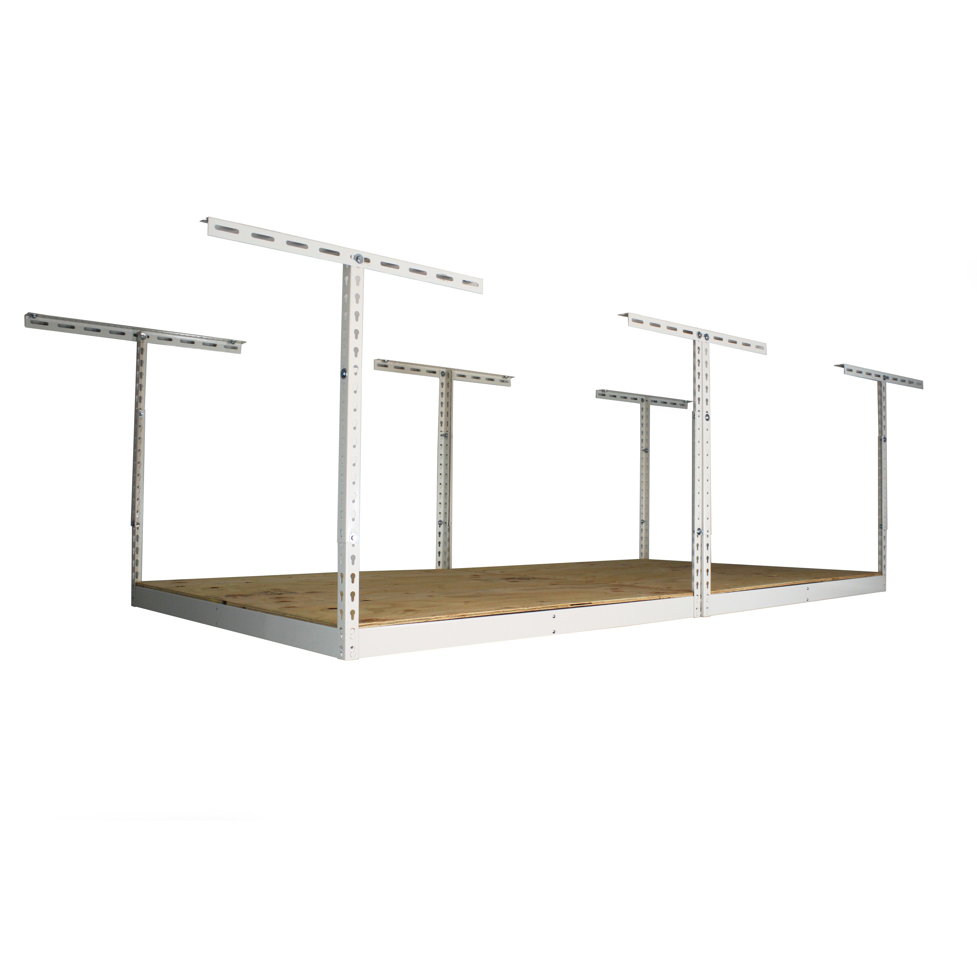 4' x 8' Overhead Garage Storage Rack Frame Kit - Heavy Duty Steel Shelving System for Home Organization - Perfect for Storing Seasonal Items, Sports Equipment & Tools