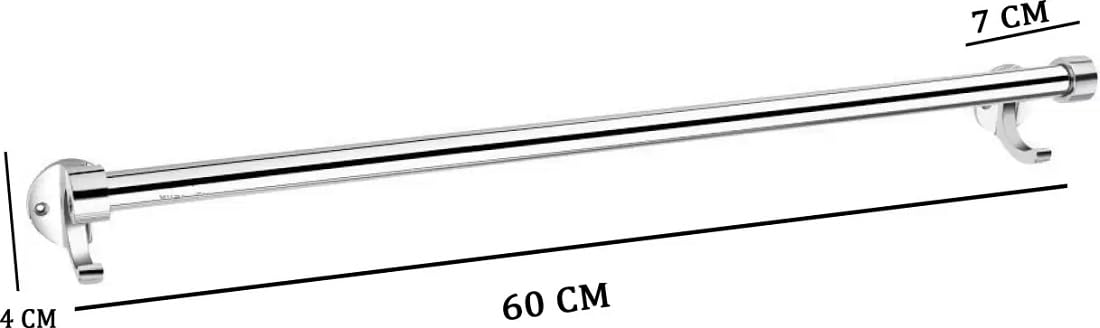 Premium 24 Inch Stainless Steel Towel Bar - Chrome Finish Bathroom Towel Rack with Strong Mounting - Space Saving Bathroom Accessories for Hand Towels, Washcloths & Robes (1 Pack) - Perfect for Bathrooms, Kitchens & Laundry Rooms